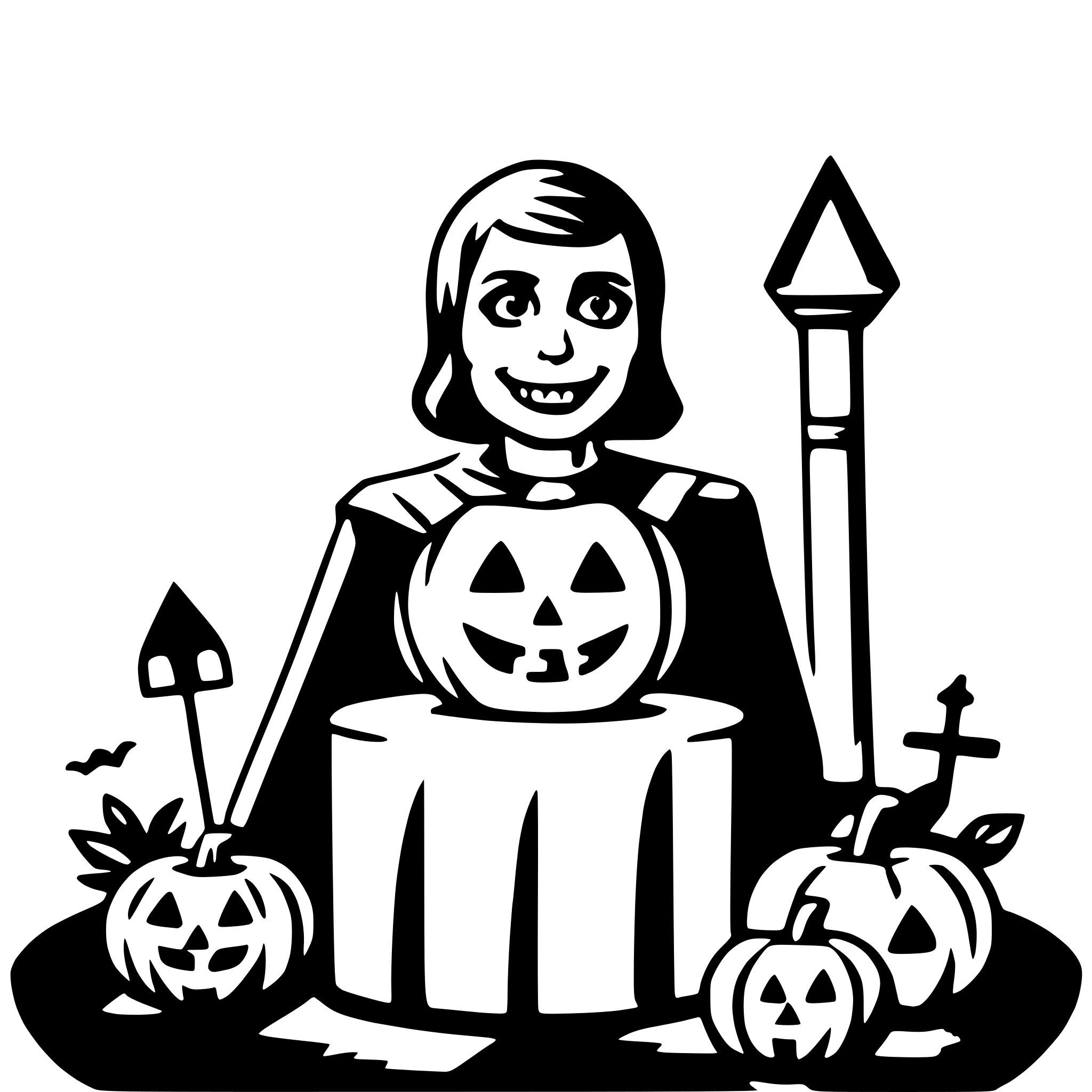 AI-generated SVG of a halloween party