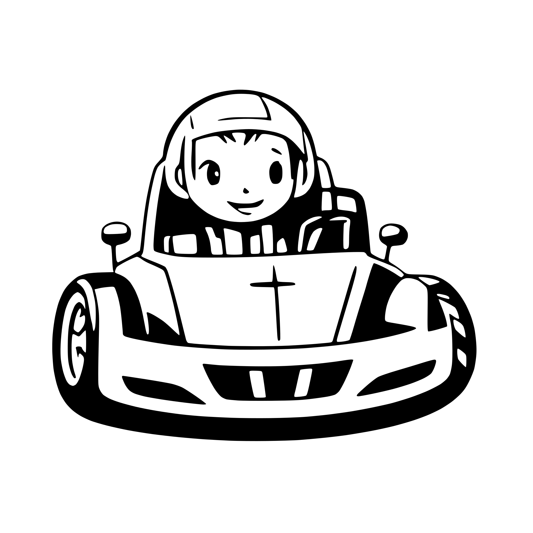 AI-generated SVG of a Father stick figure as a race car driver