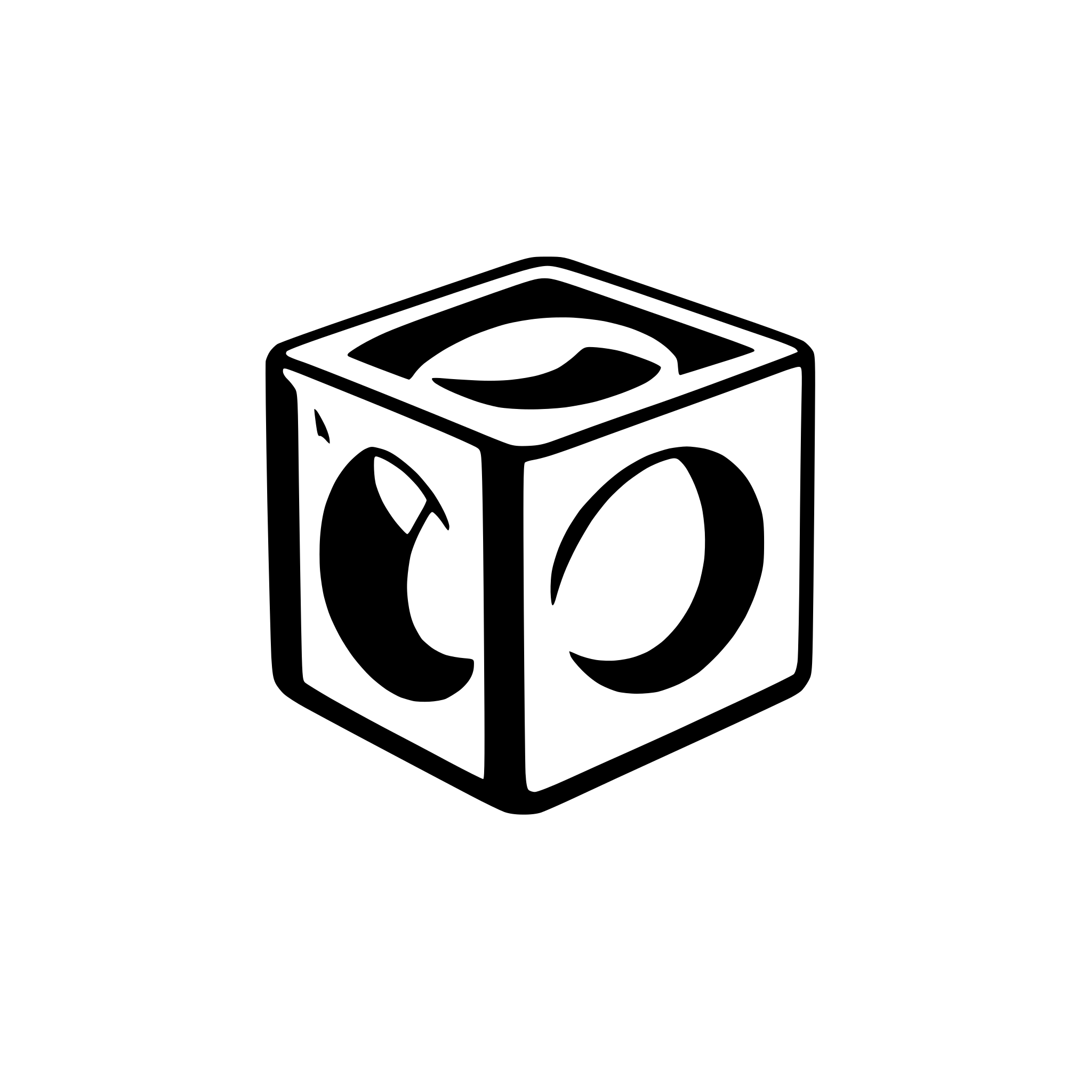 AI-generated SVG of 'geometric cube with hollow center'