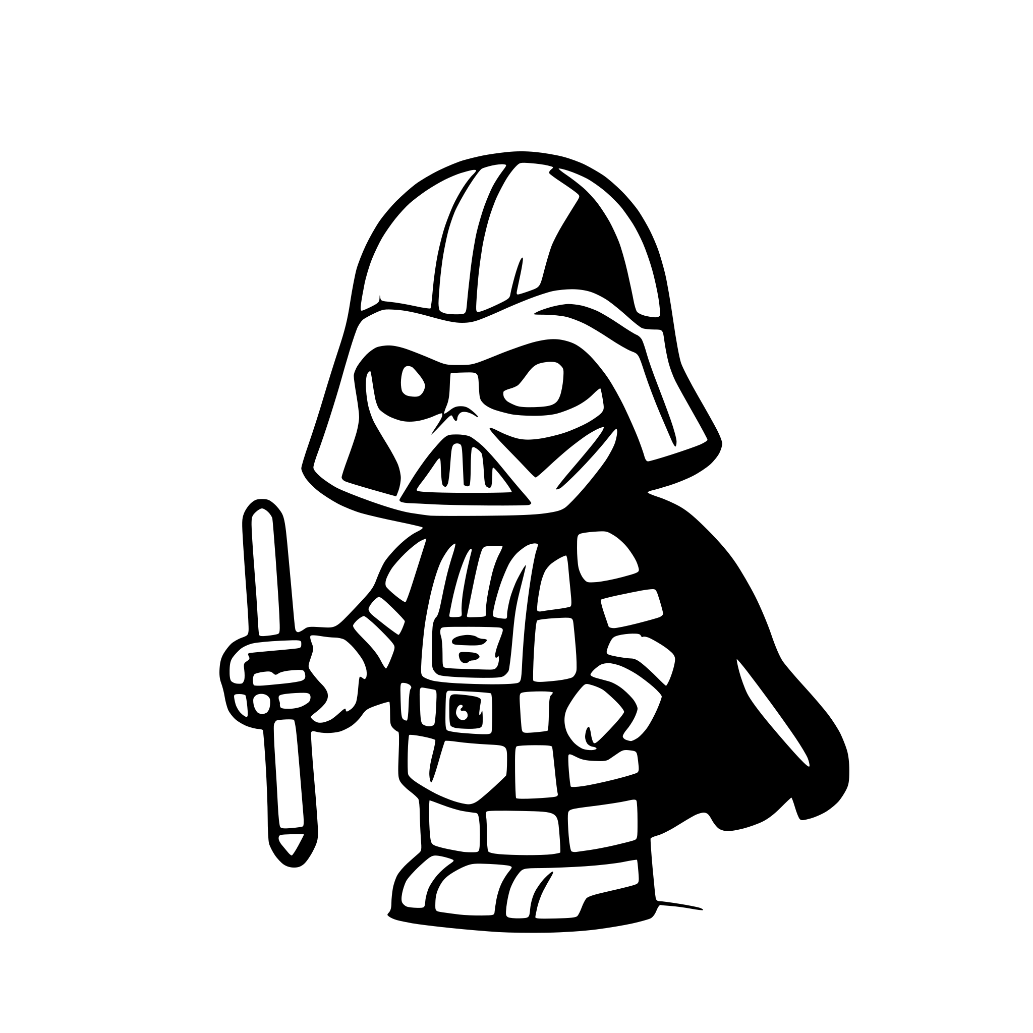 AI-generated SVG of a darth vader is hello kitty