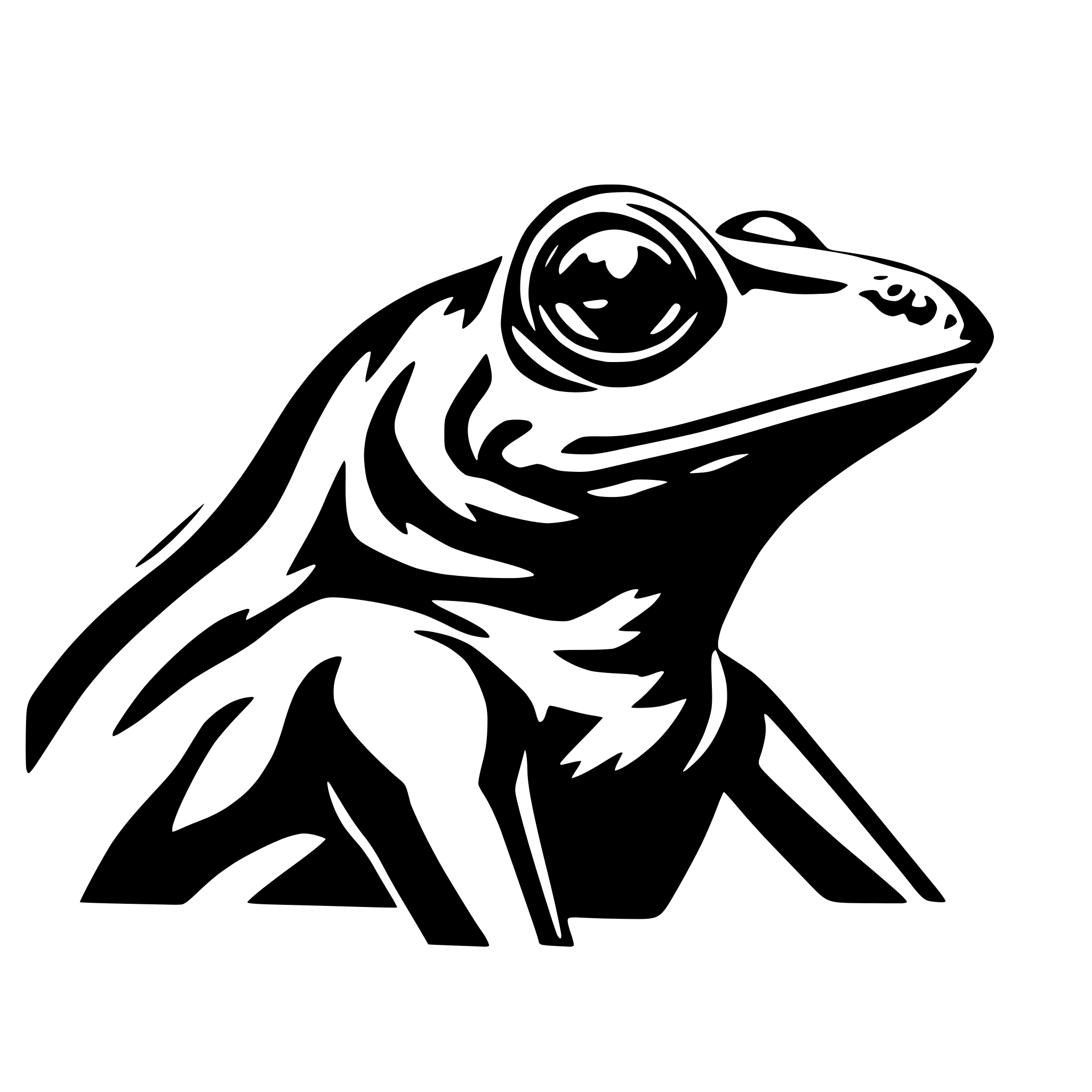 AI-generated SVG of a forward profile of a frog