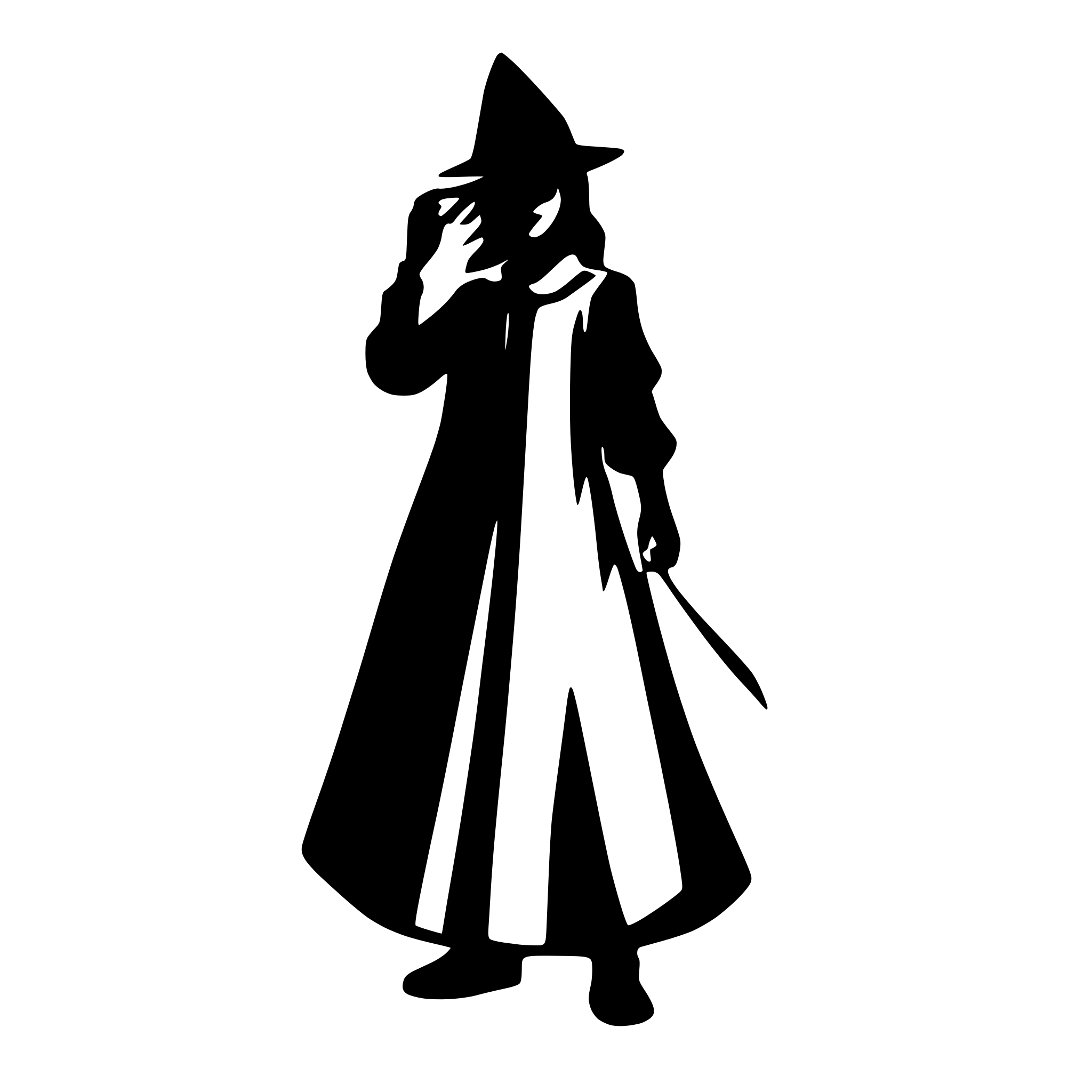 AI-generated SVG of 'mage with hat silhouete'