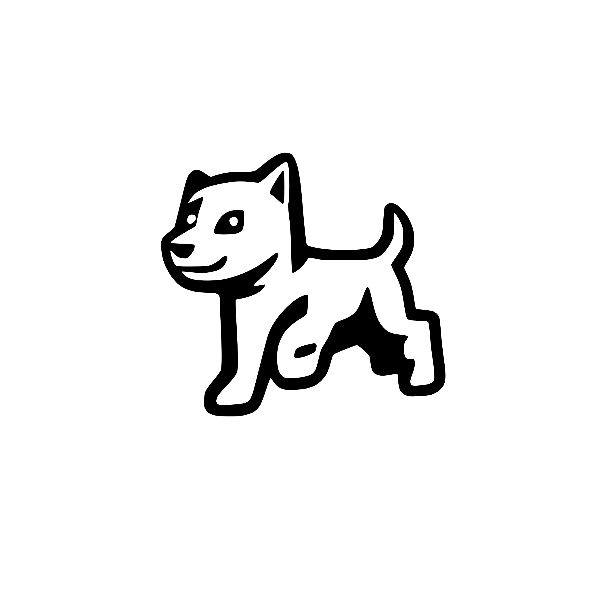 AI-generated SVG of 'running dog, view side'
