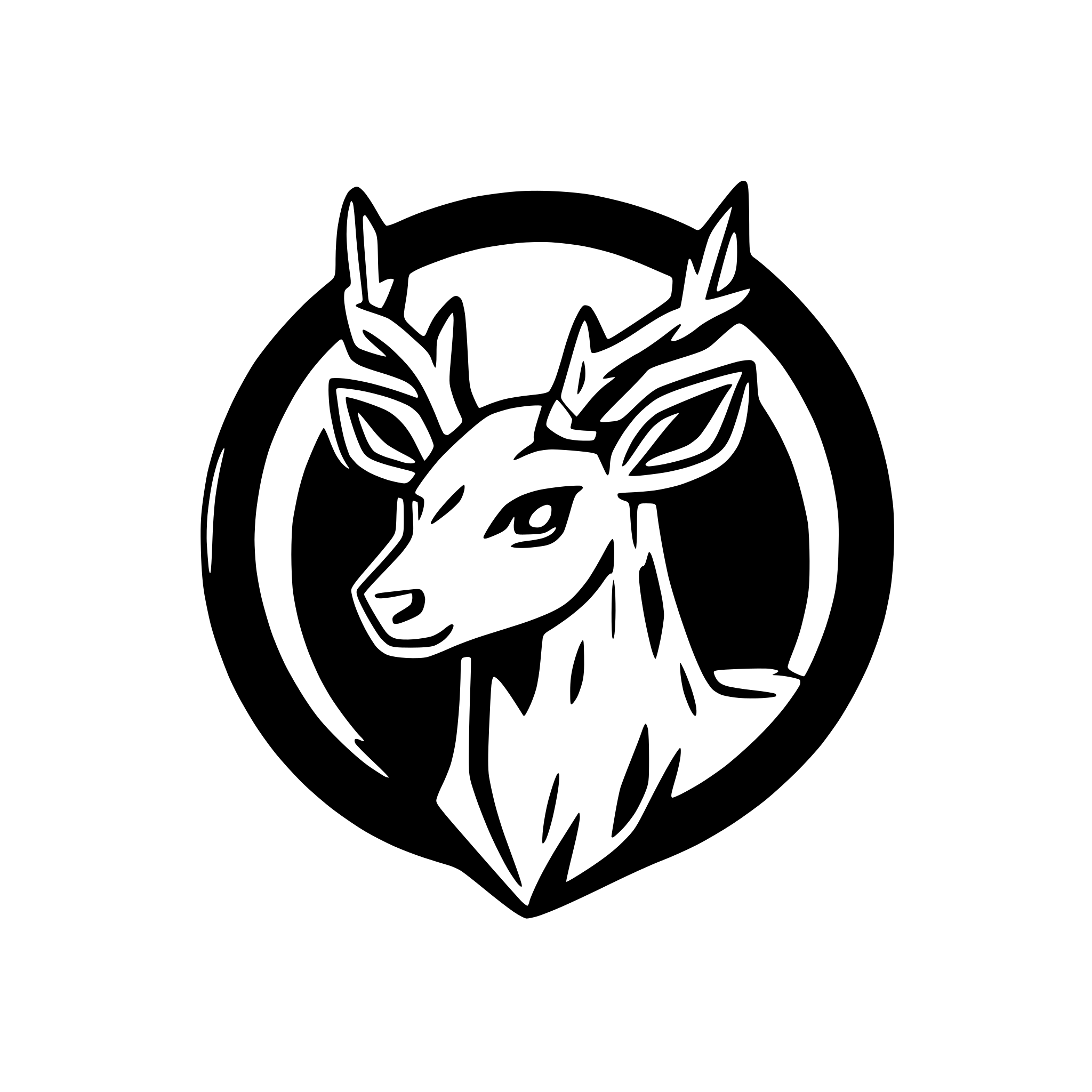 AI-generated SVG of 'blue kirin deer logo'