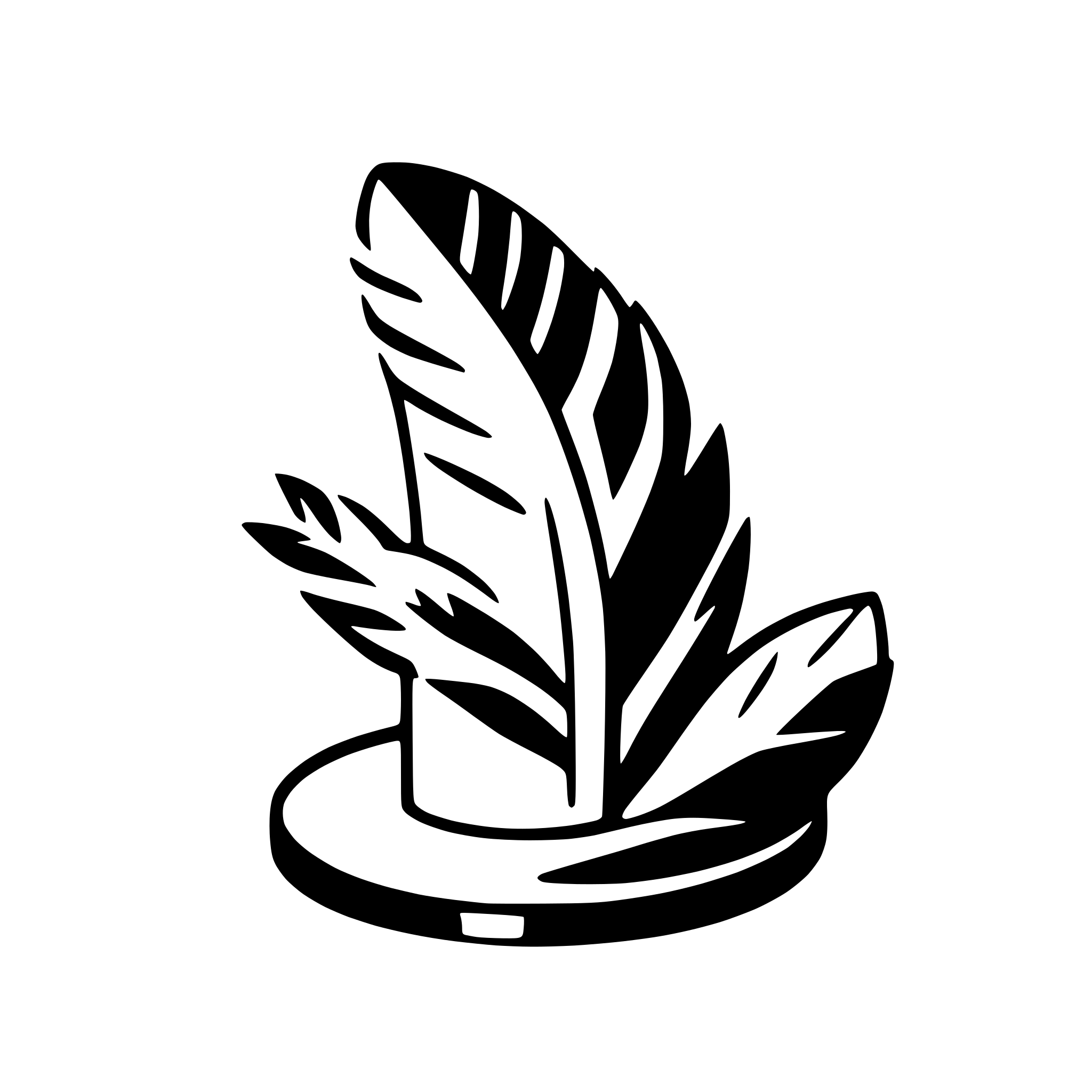 AI-generated SVG of a feather quill and inkwell