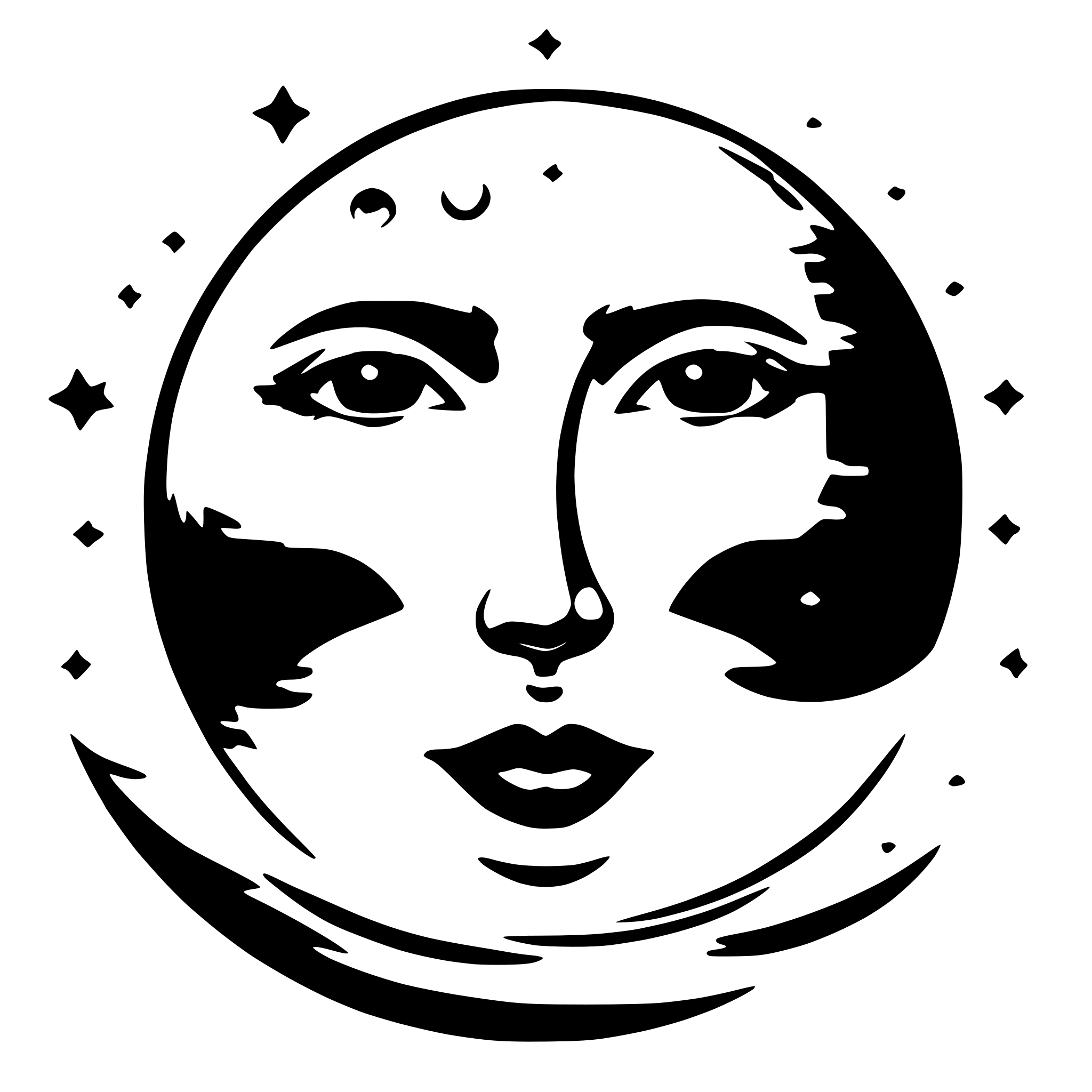 AI-generated SVG of 'moon sun'