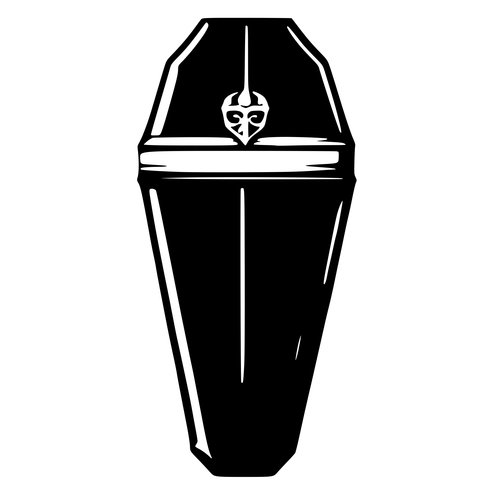 AI-generated SVG of a coffin top view flat style