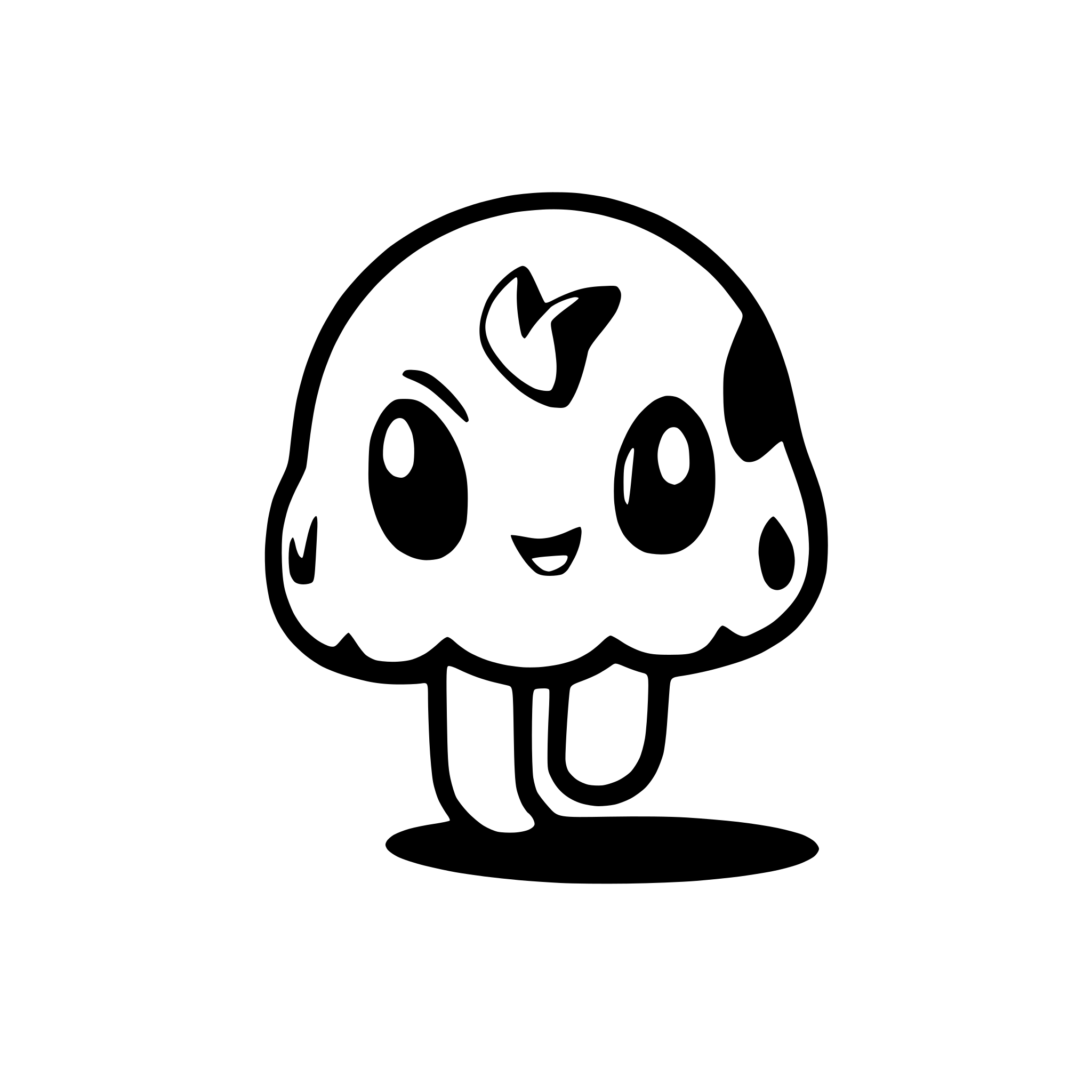 AI-generated SVG of 'mush, ghost, cartoon'