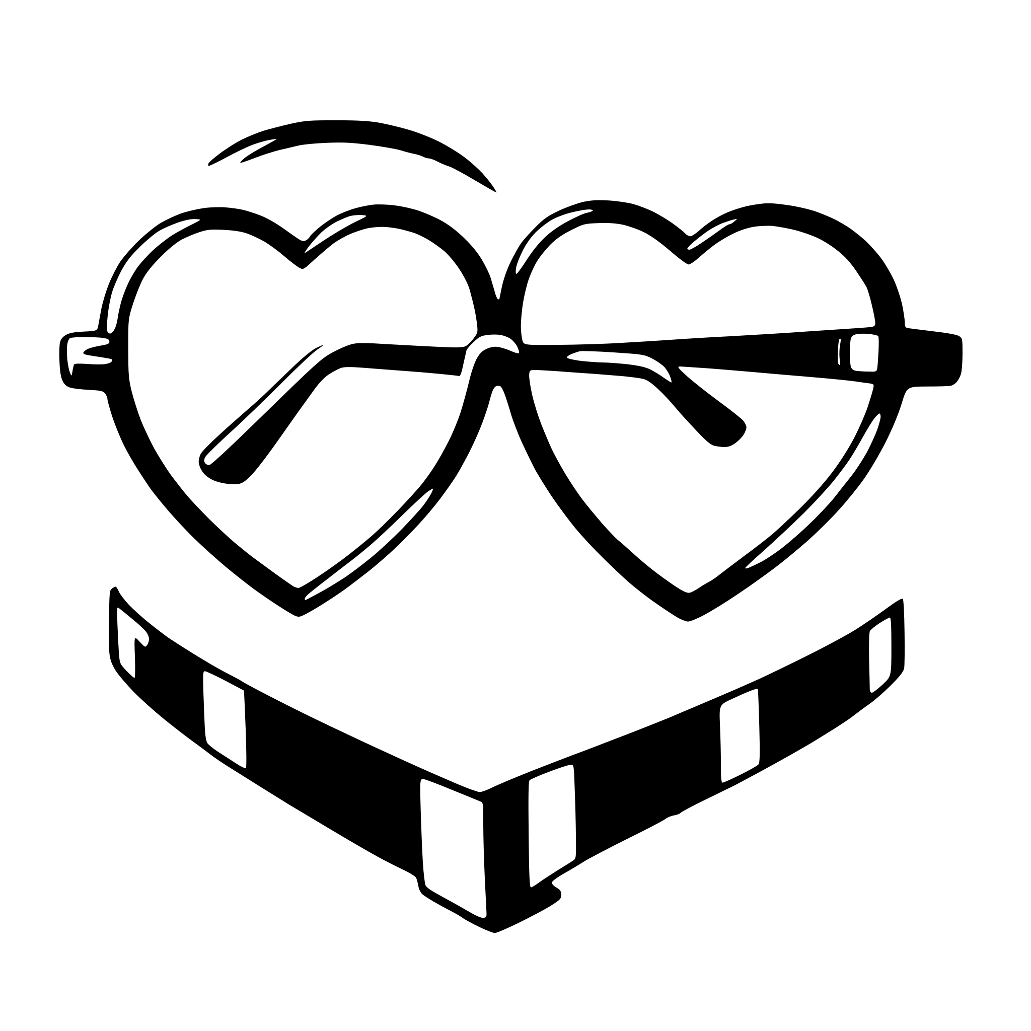 AI-generated SVG of 'heart-shaped glasses'