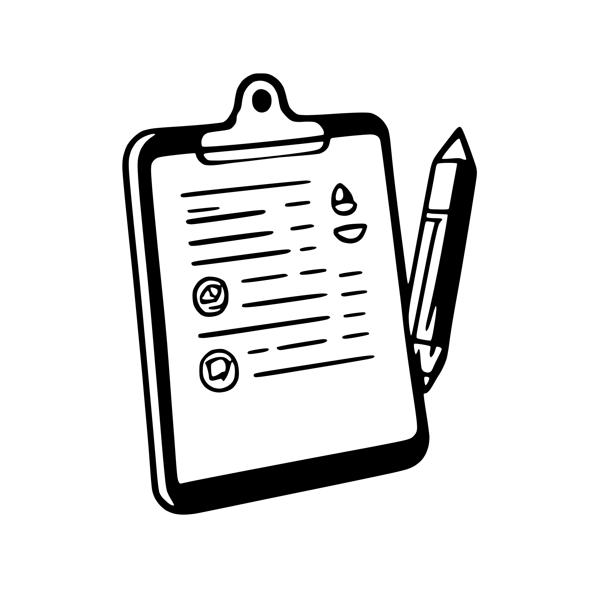 AI-generated SVG of a Cartoon-style clipboard with checklist and cute pencil, bold lines, rounded shapes, flat colors, playful and student-friendly icon for assignment submission, SVG vector.