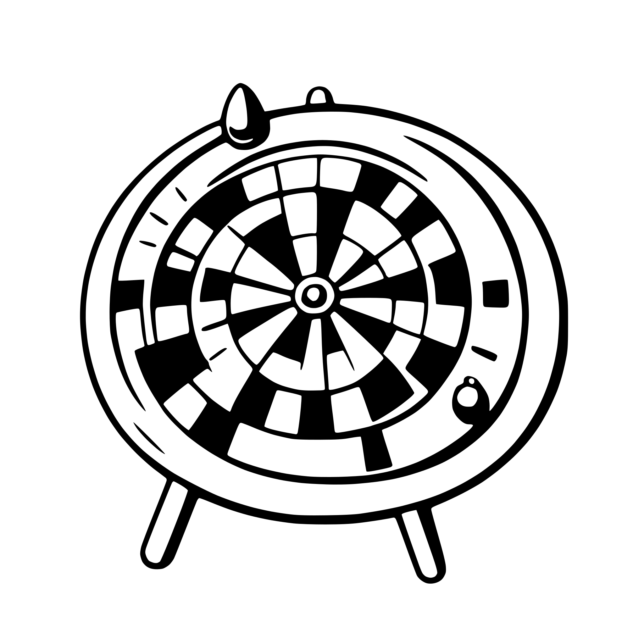 AI-generated SVG of a a cartoon style dartboard in 2 colurs