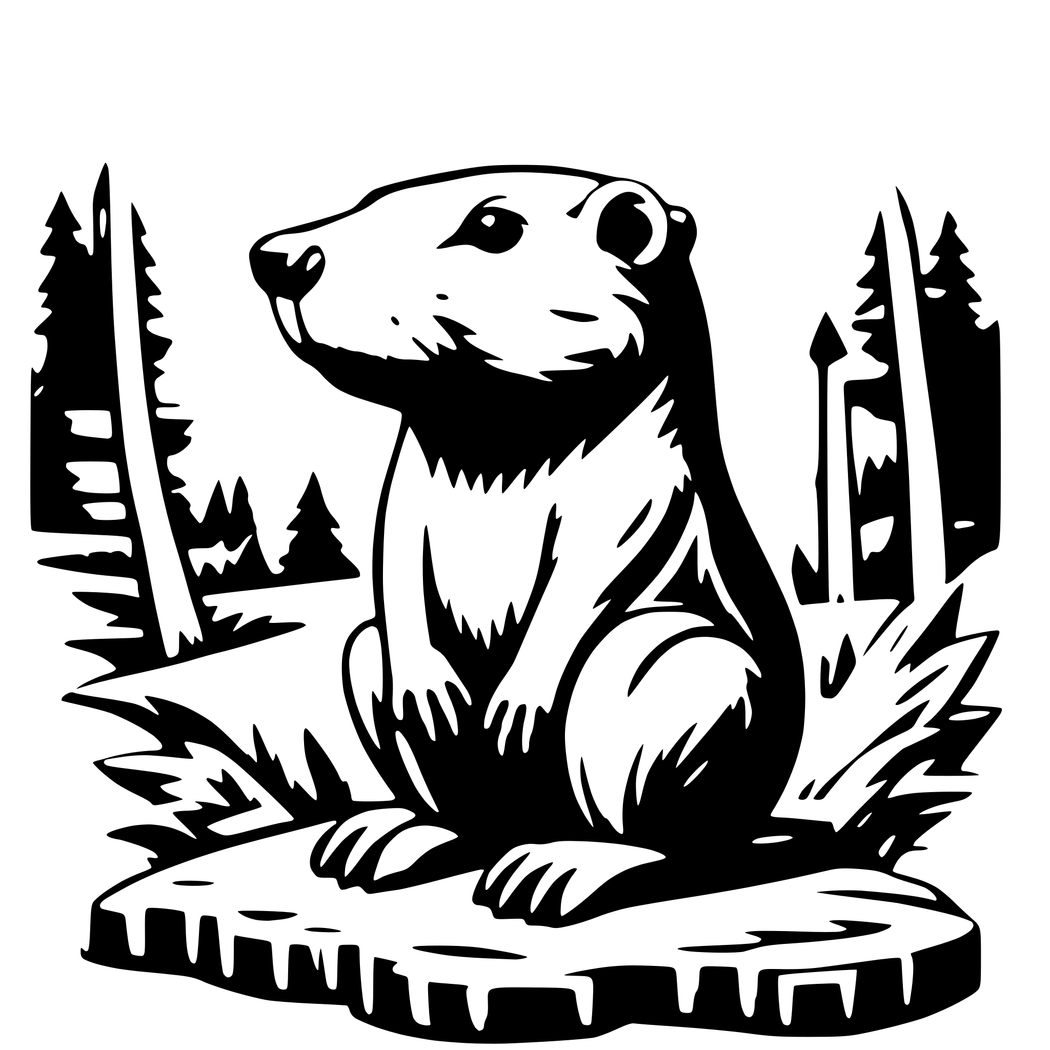AI-generated SVG of 'wood carving event, beaver'