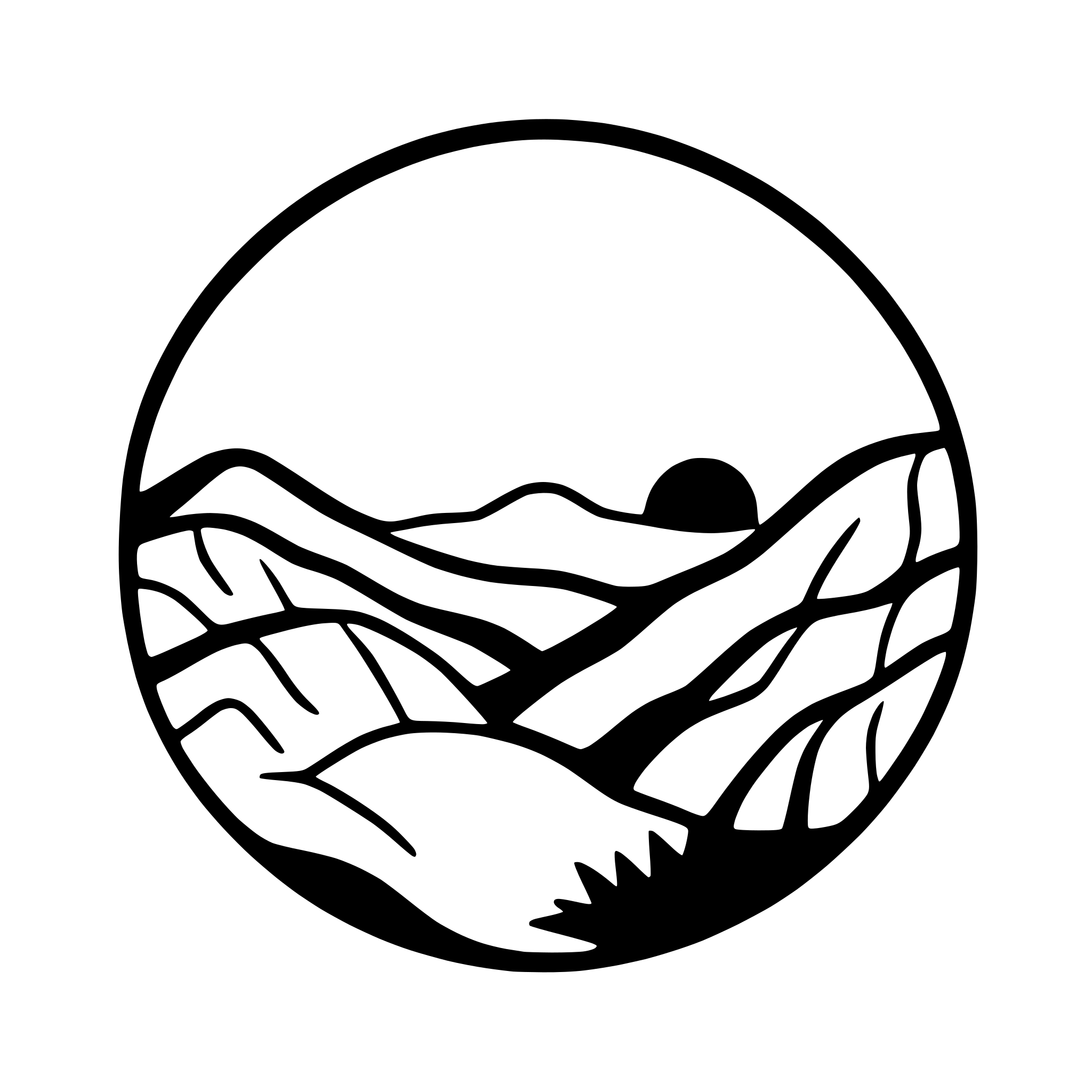 AI-generated SVG of a sun rising over hills