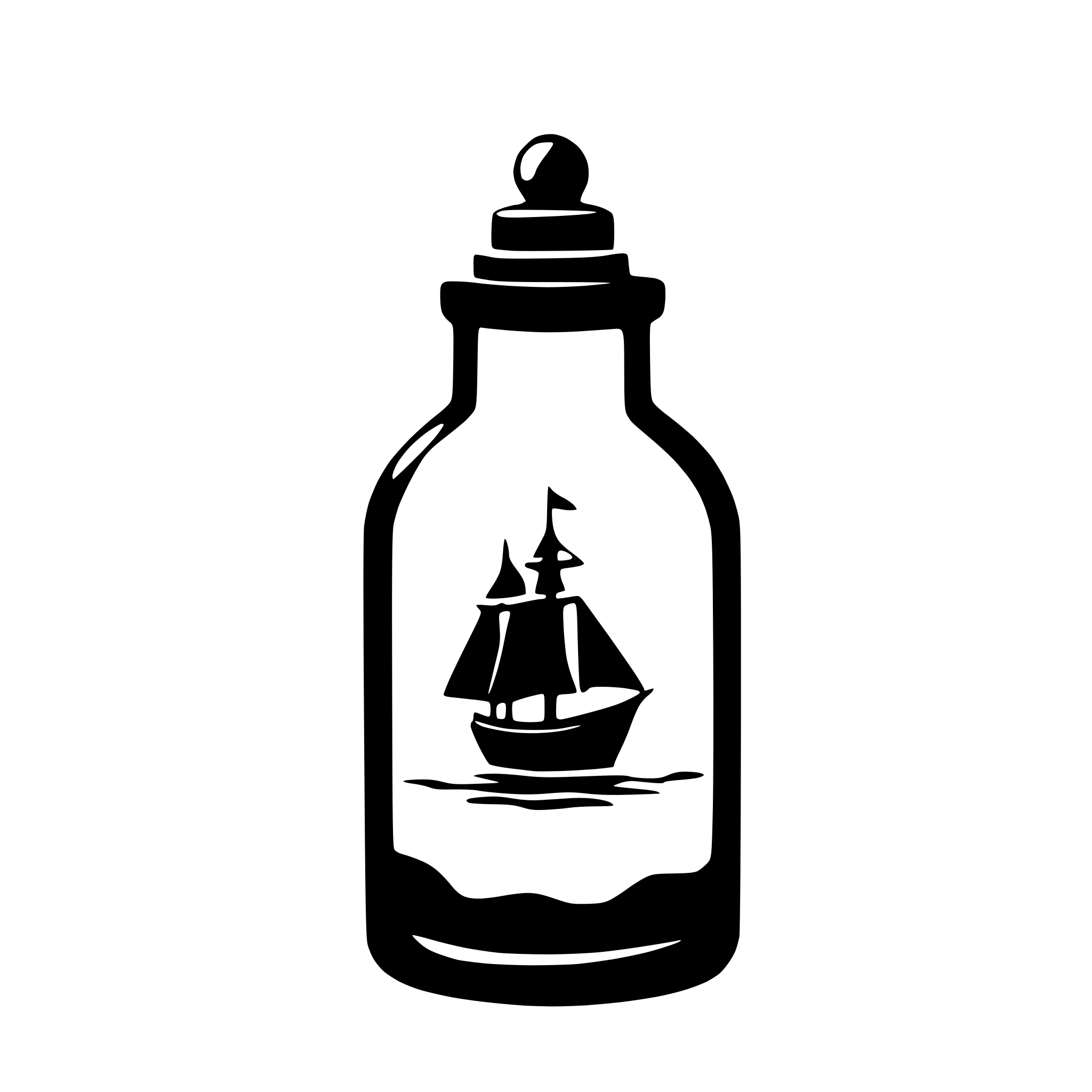AI-generated SVG of 'sailing ship in a bottle'