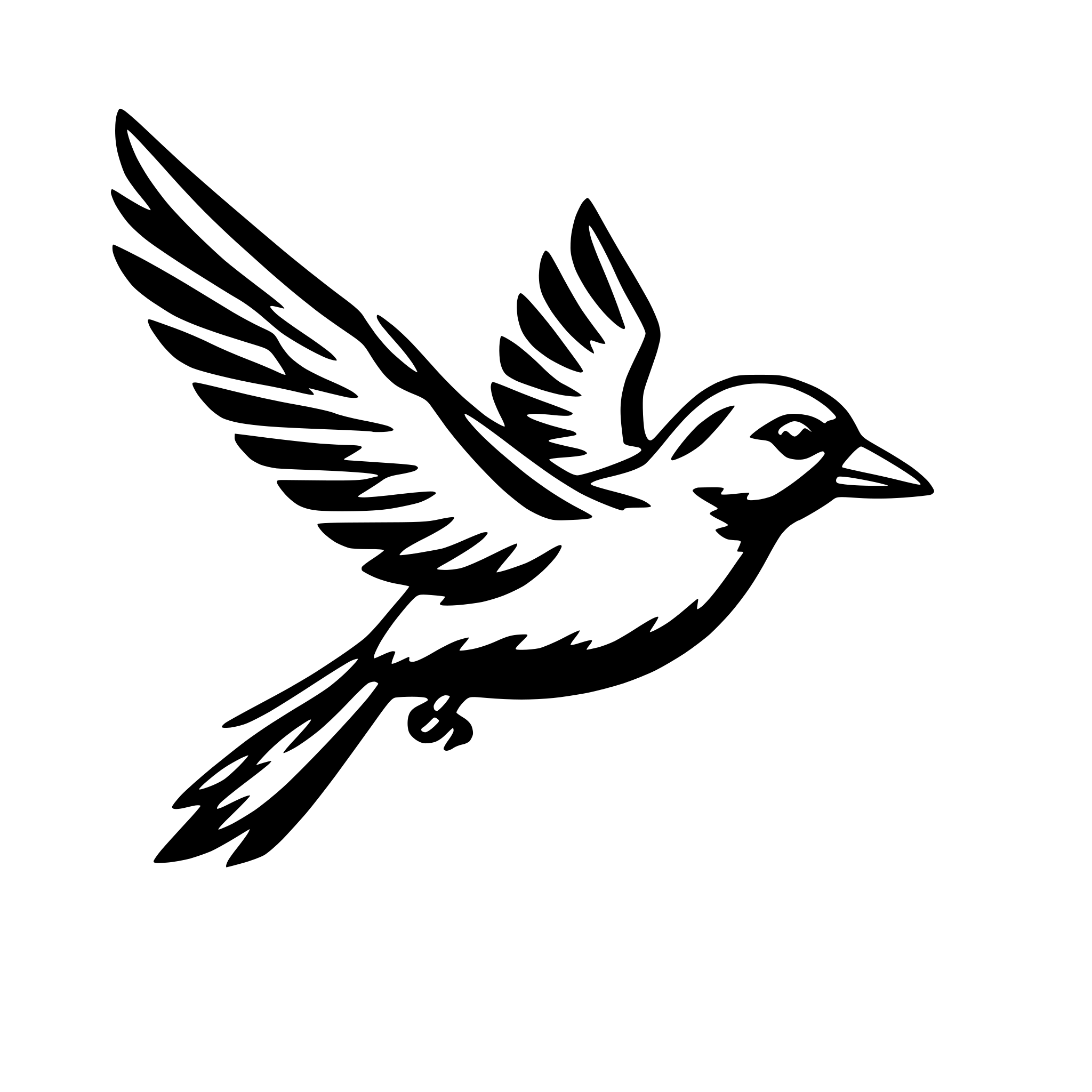 AI-generated SVG of 'bird in flight'