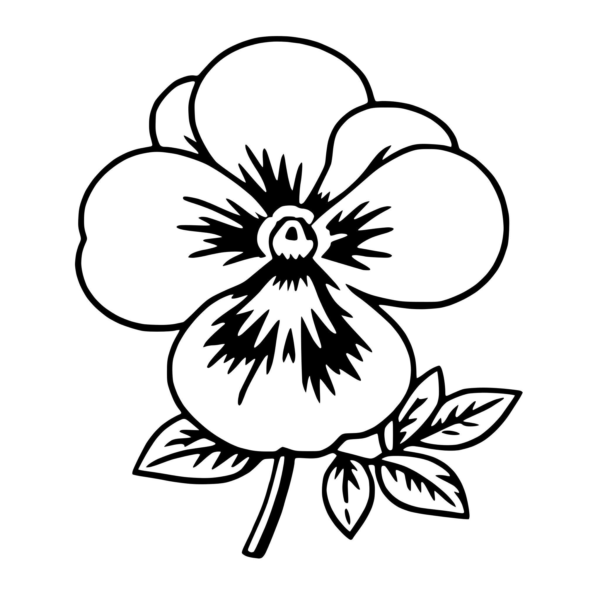 AI-generated SVG of a pansy