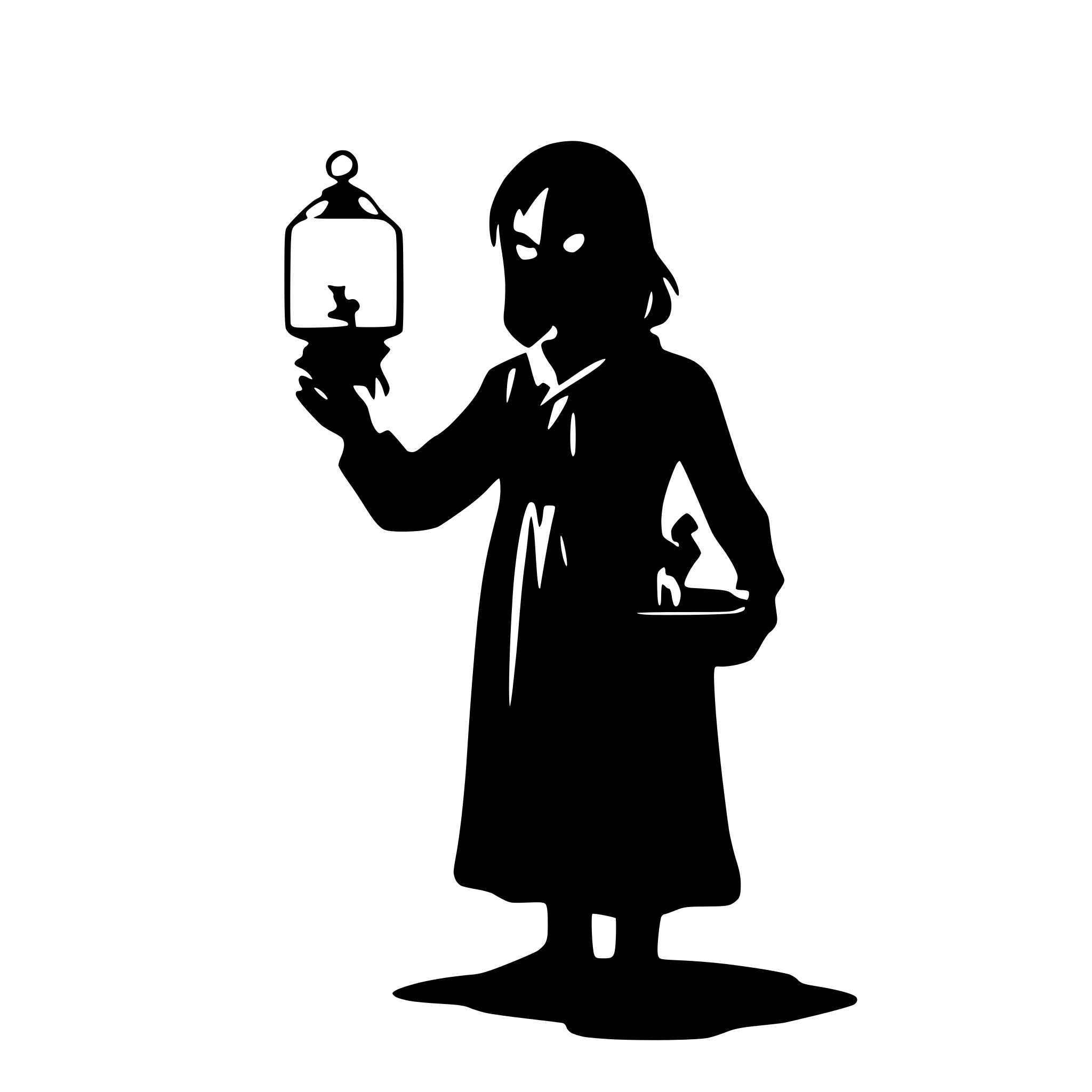 AI-generated SVG of a ghost with a latern in the hand