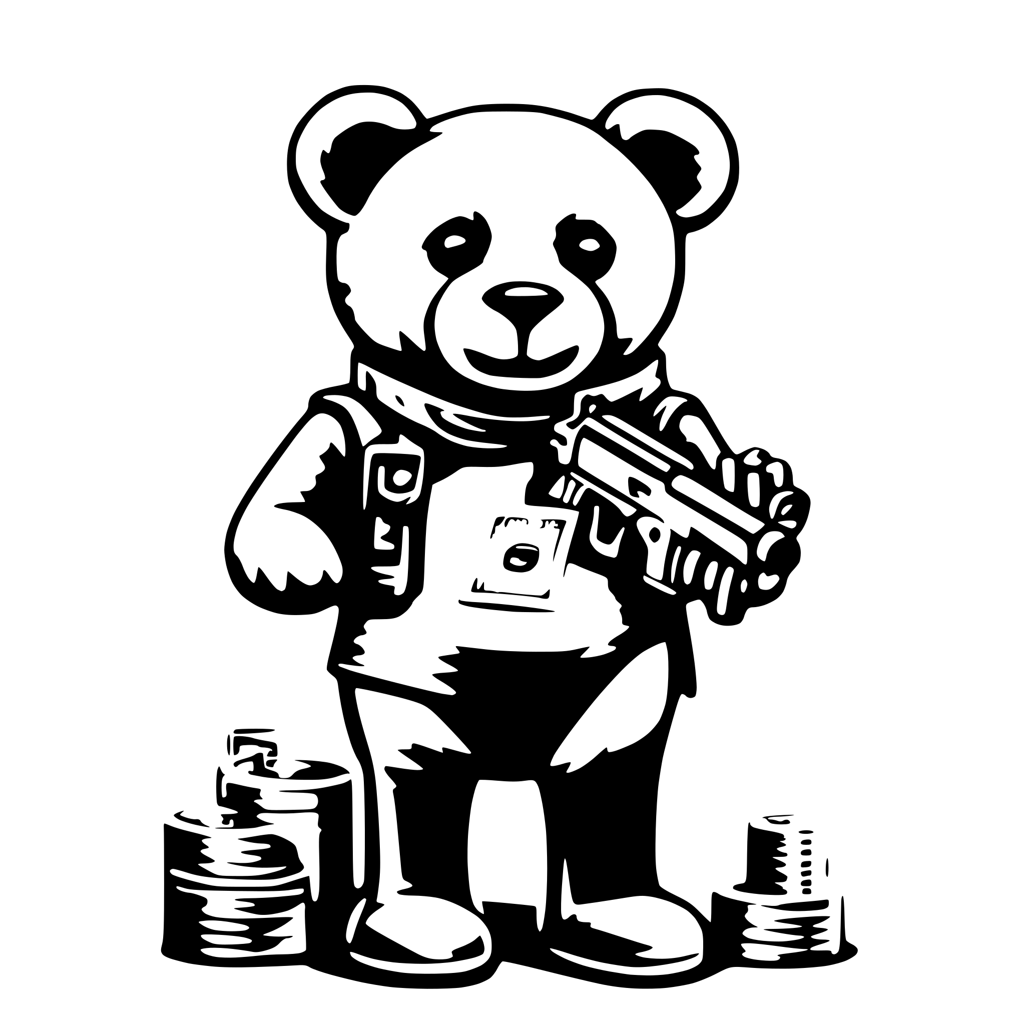 AI-generated SVG of a Urban gangsta teddy bear with money and guns that says I’m totally a crash out AI-generated SVG of a Urban gangsta teddy bear with money and guns that says I’m totally a crash out