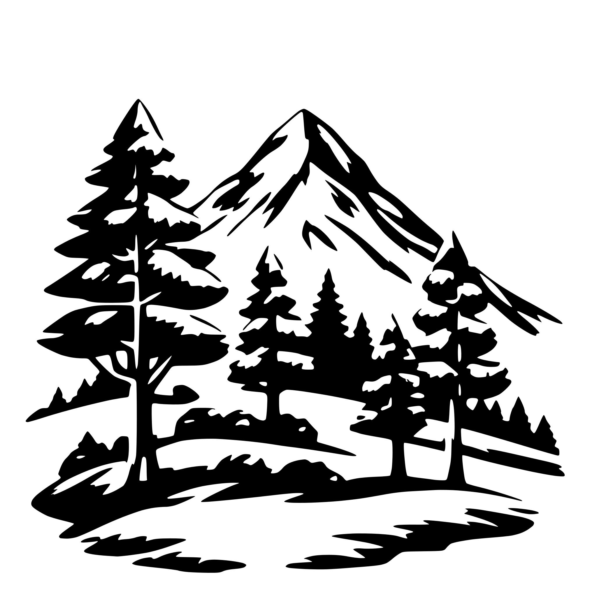 AI-generated SVG of 'mountain stars Trees'