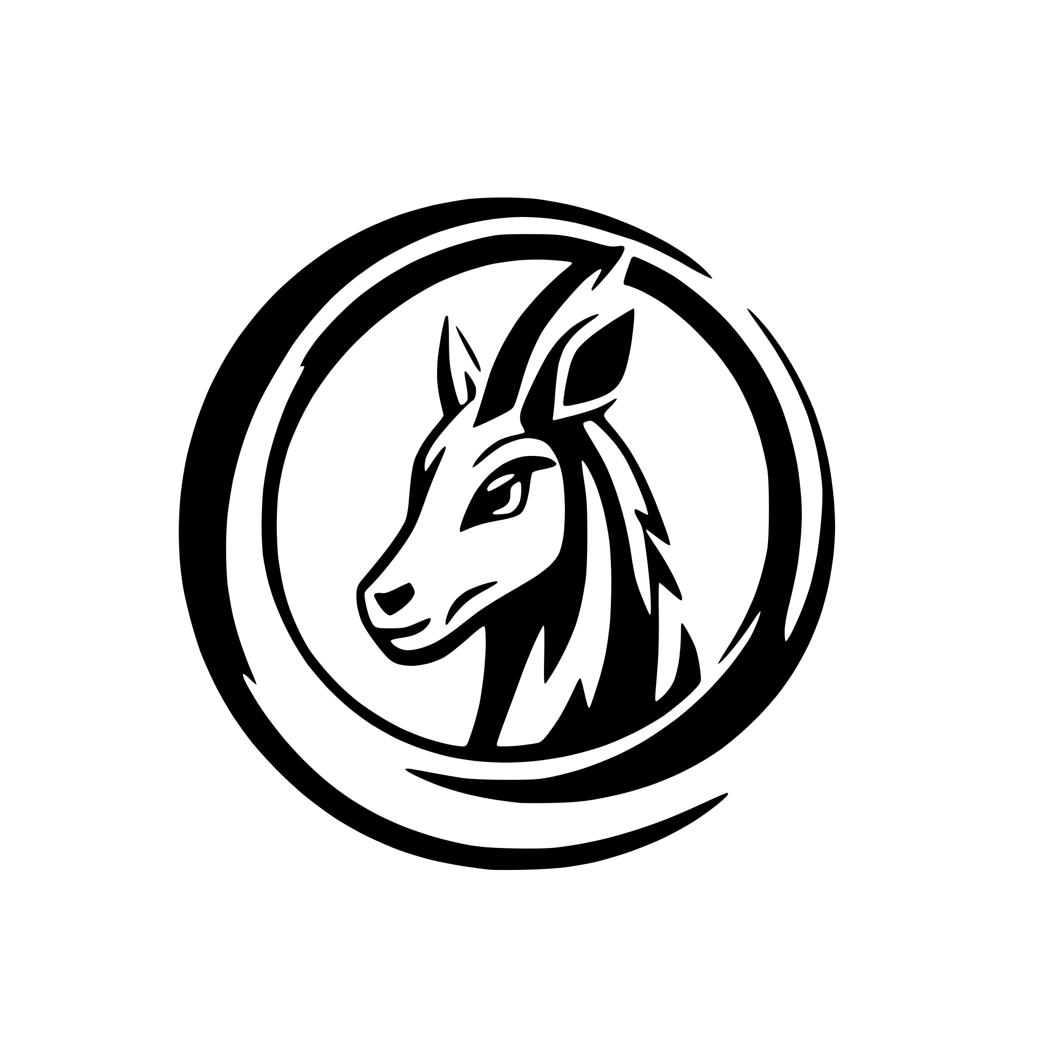 AI-generated SVG of a gazelle head inside a circle