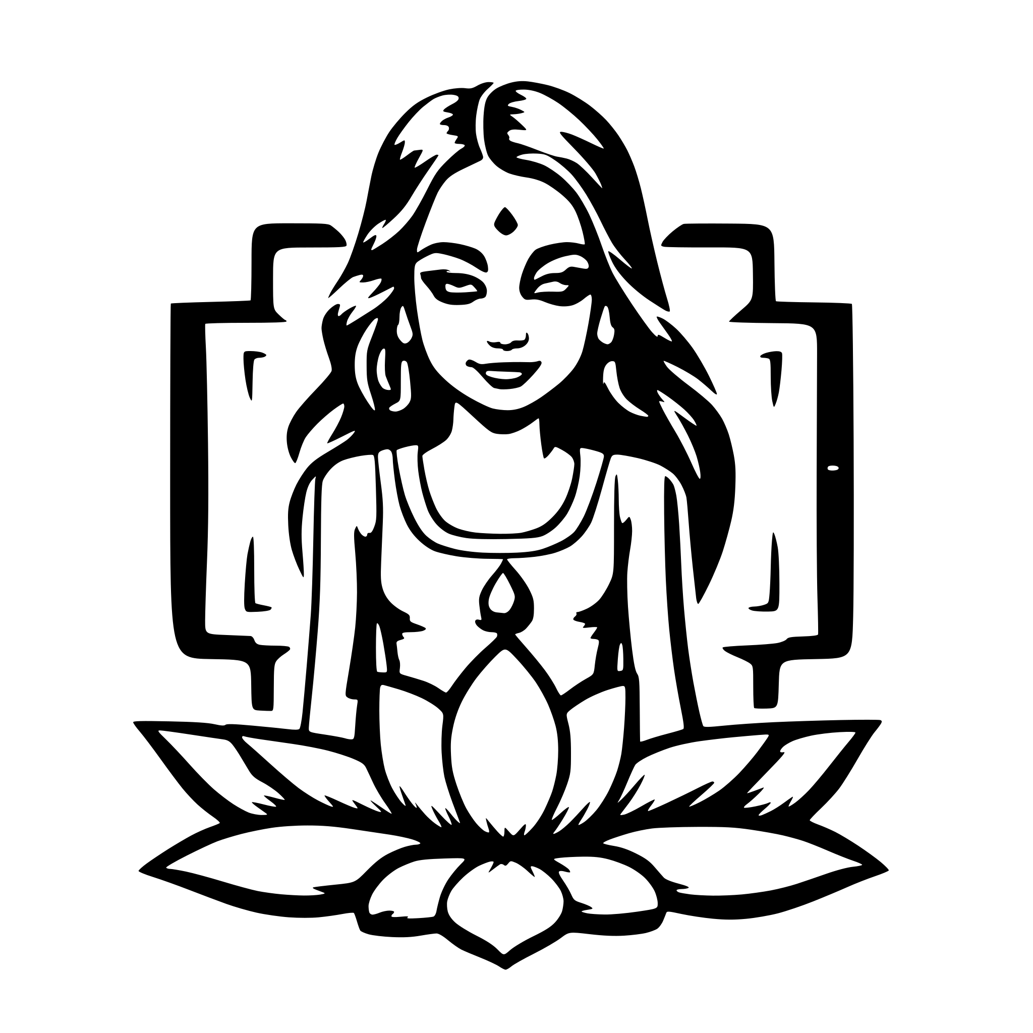 AI-generated SVG of 'namaste girl lotus'