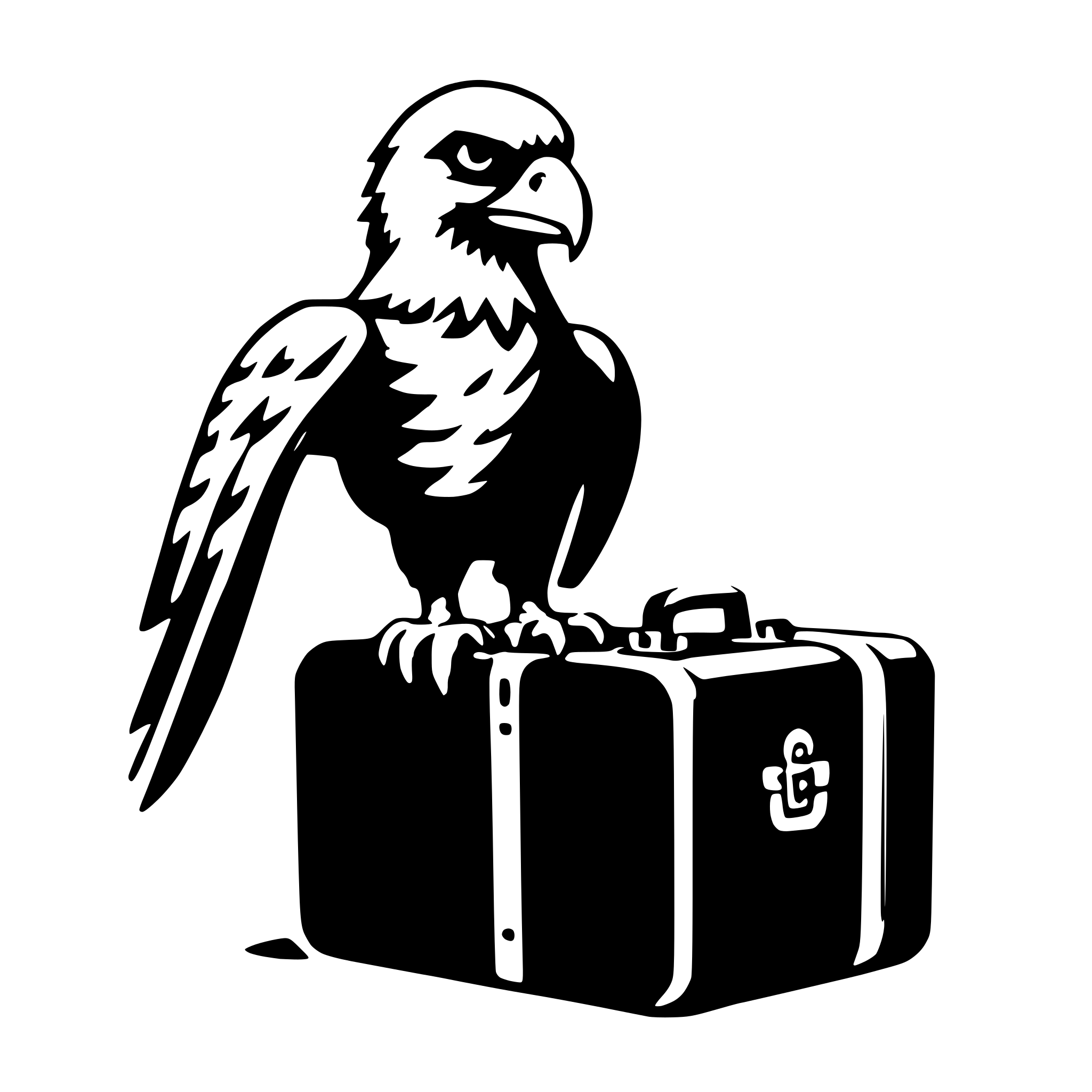 AI-generated SVG of a eagle with suitcase