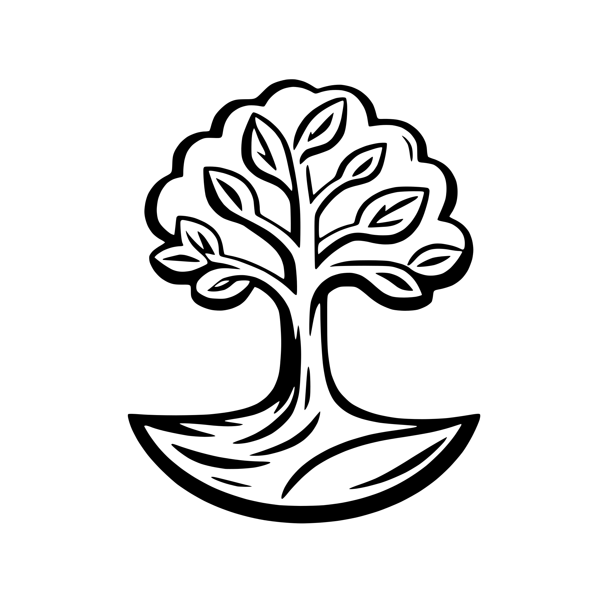 AI-generated SVG of 'abstract tree with winding branches'
