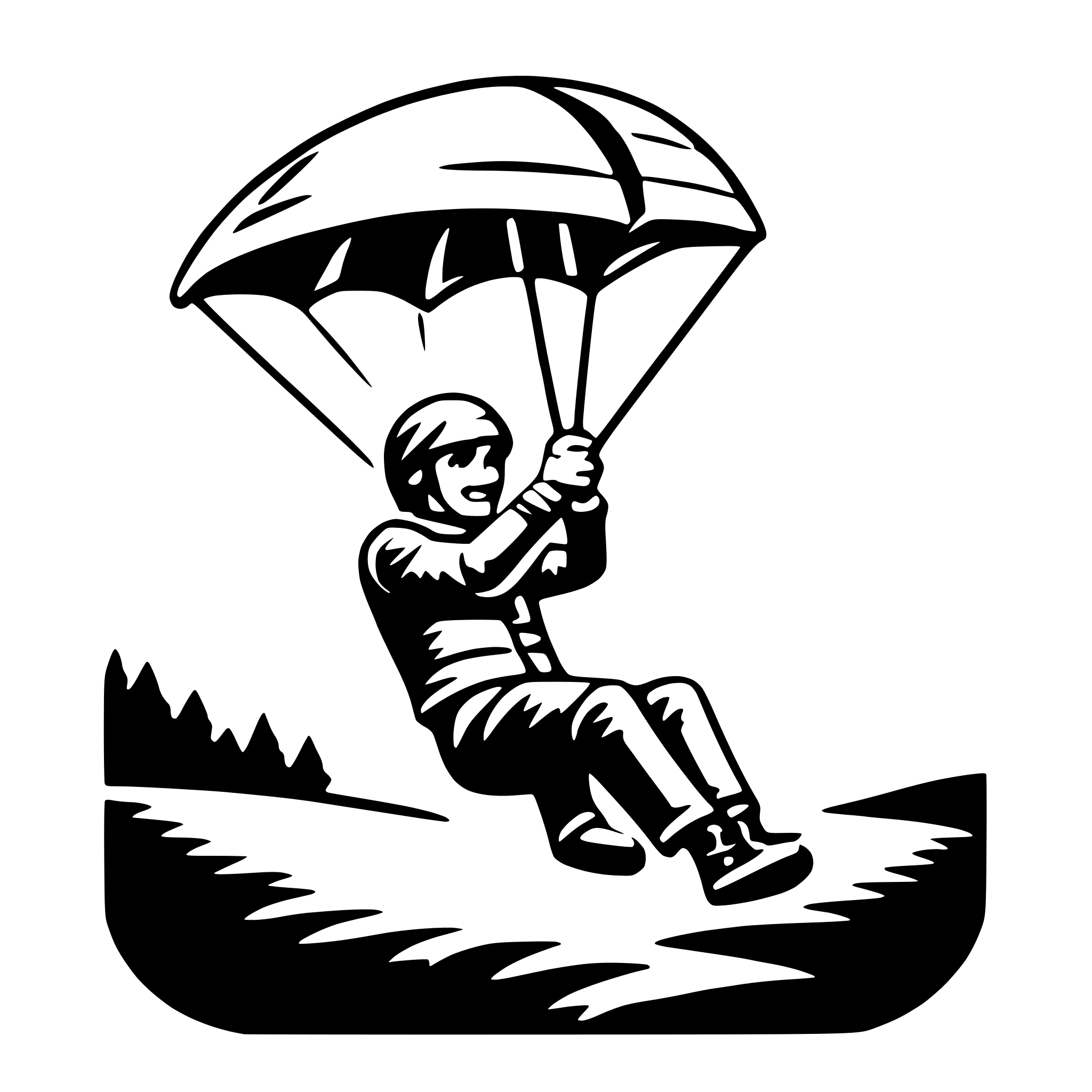 AI-generated SVG of a paraglider