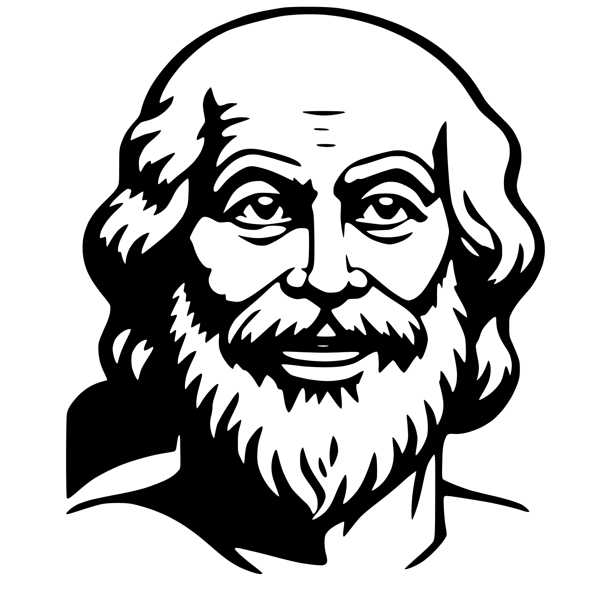 AI-generated SVG of a Socrates smiling looking right