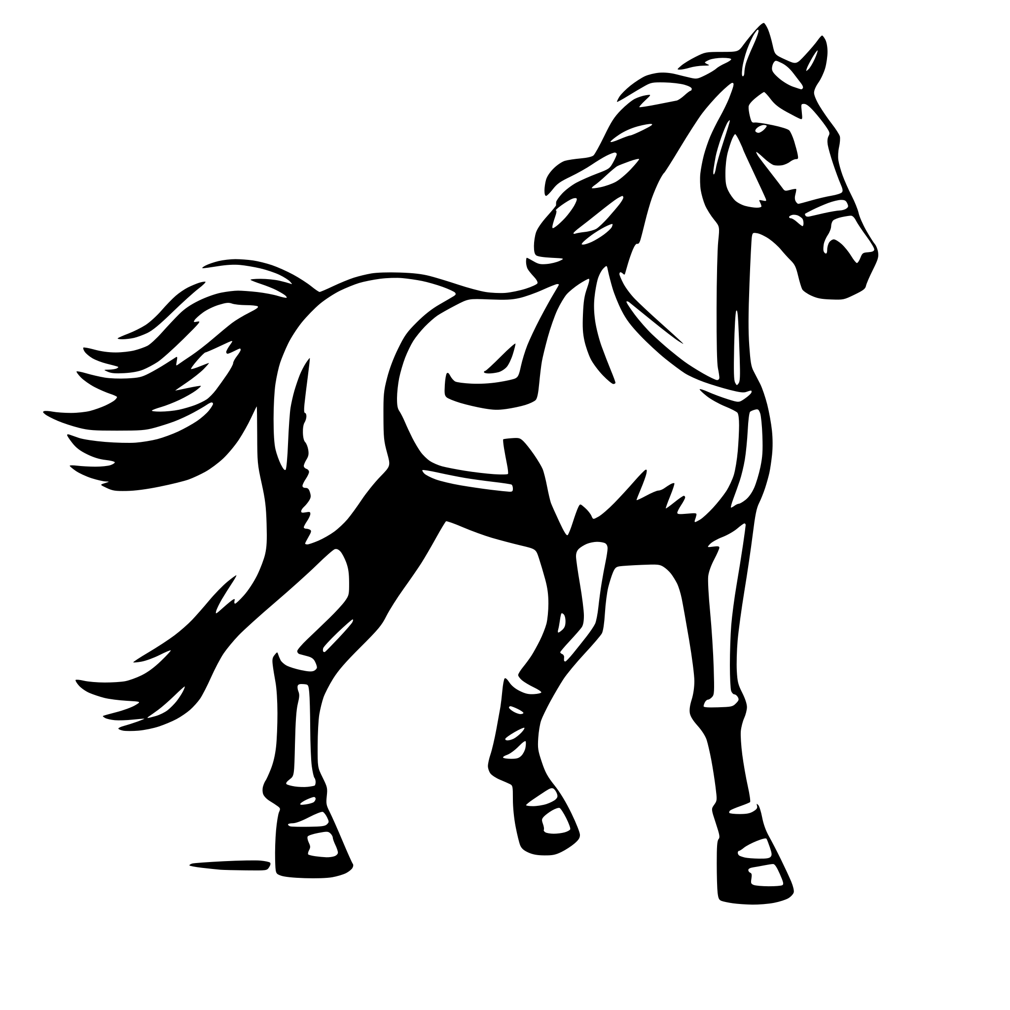 AI-generated SVG of 'single line wedding horse'