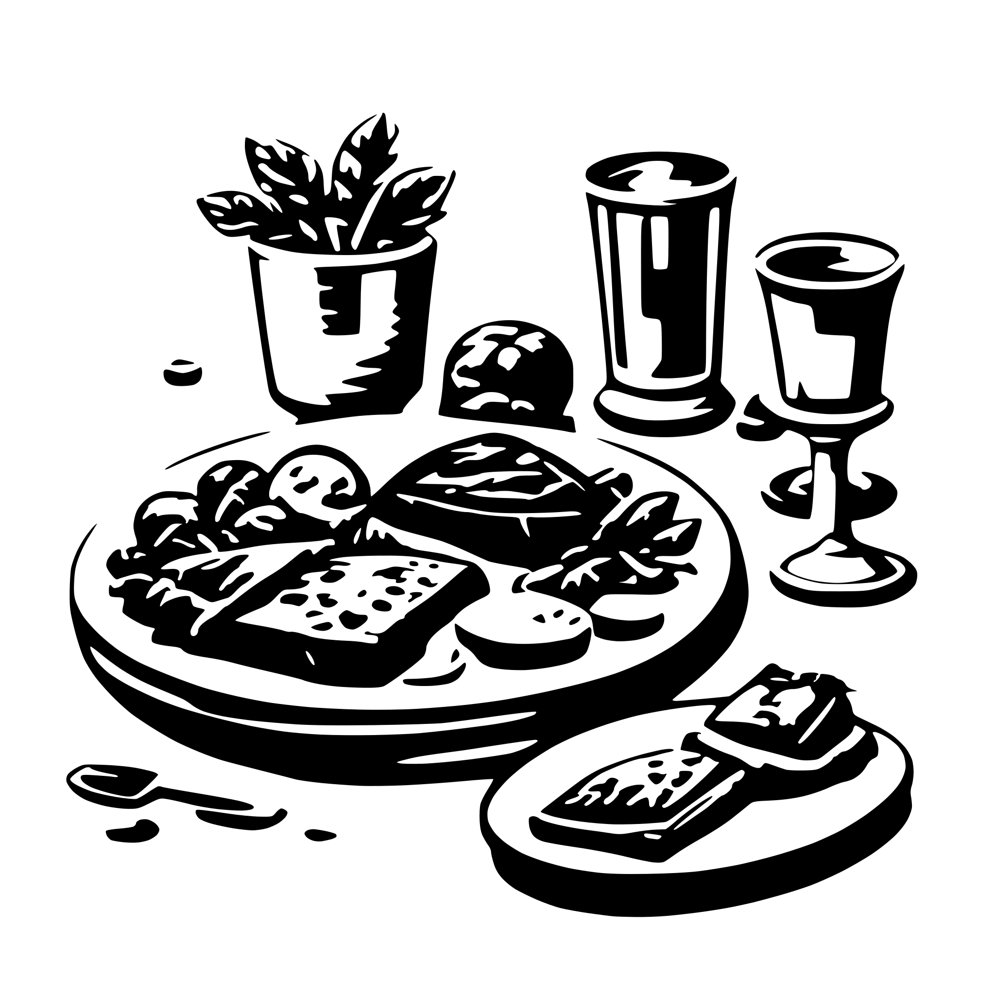 AI-generated SVG of a home-made dinner
