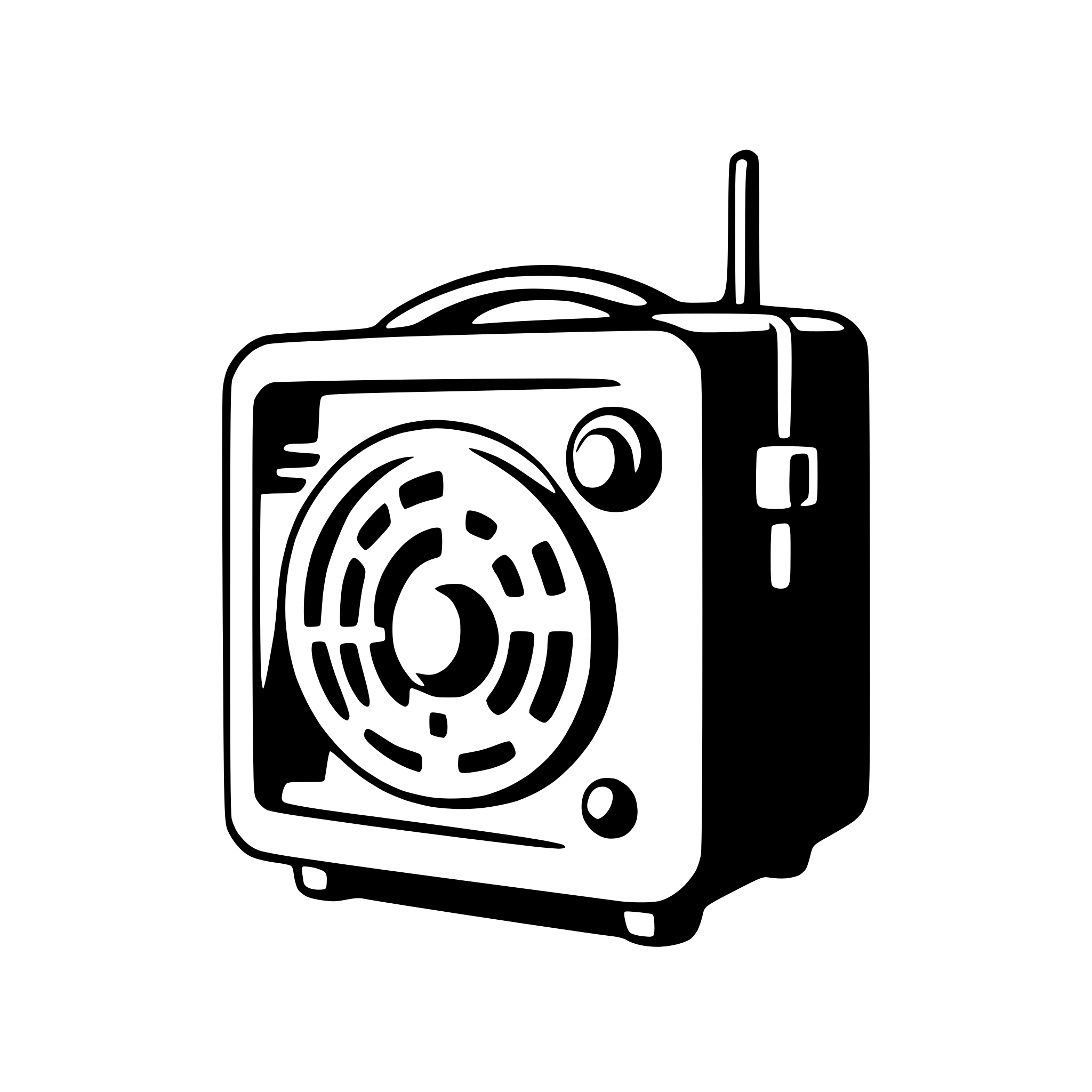 AI-generated SVG of a vintage radio with antenna