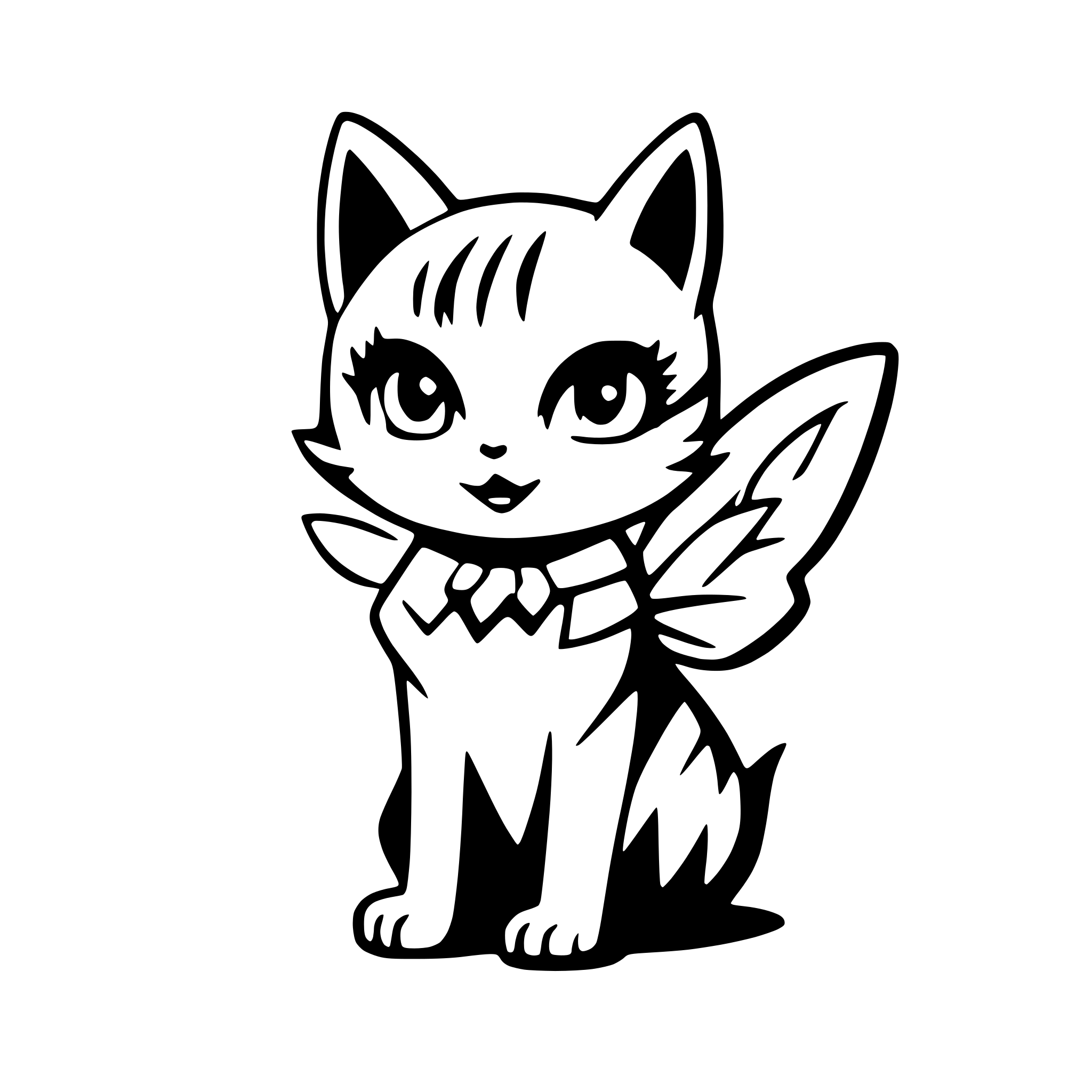 AI-generated SVG of a cat with butterfly wings