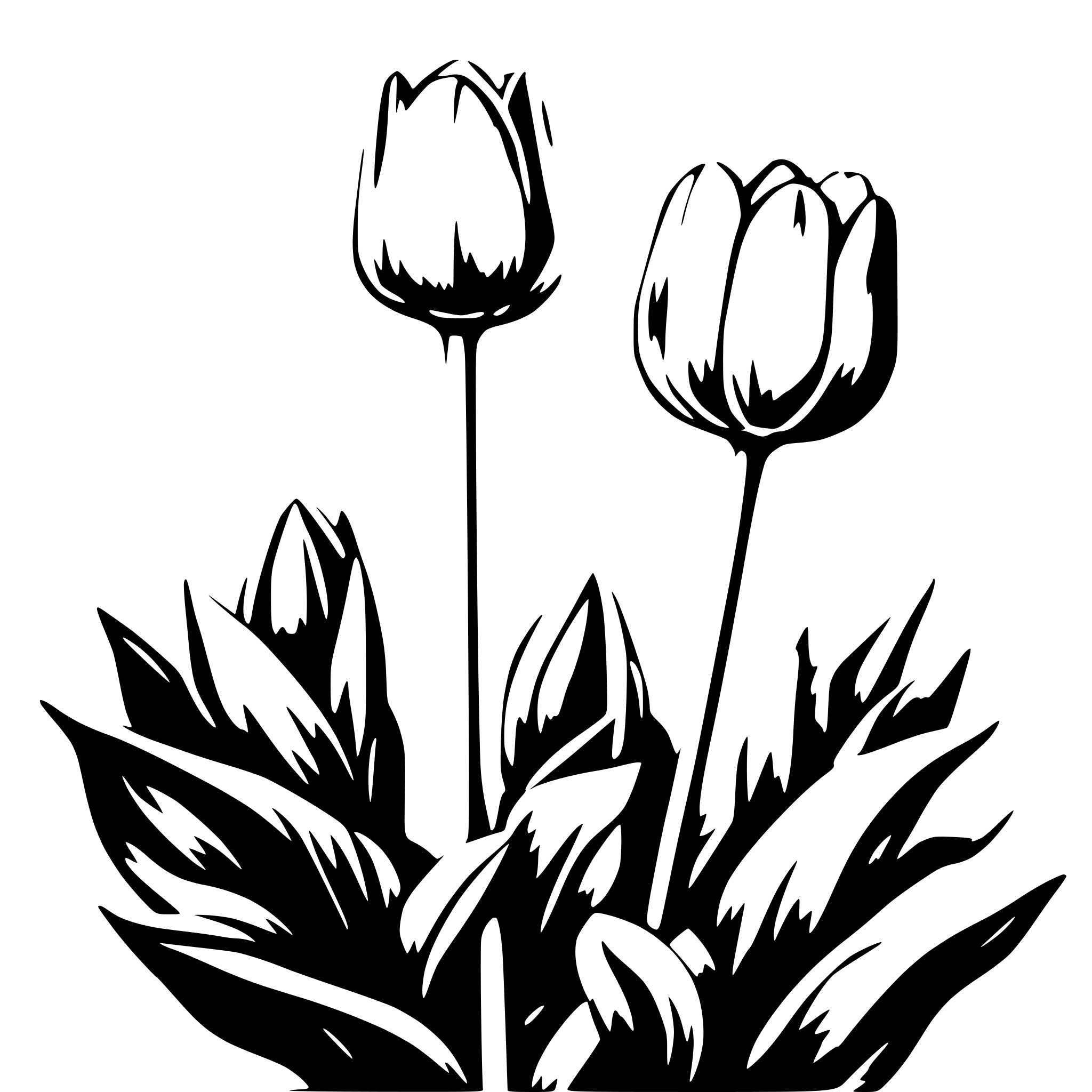 AI-generated SVG of 'A set of tulip'