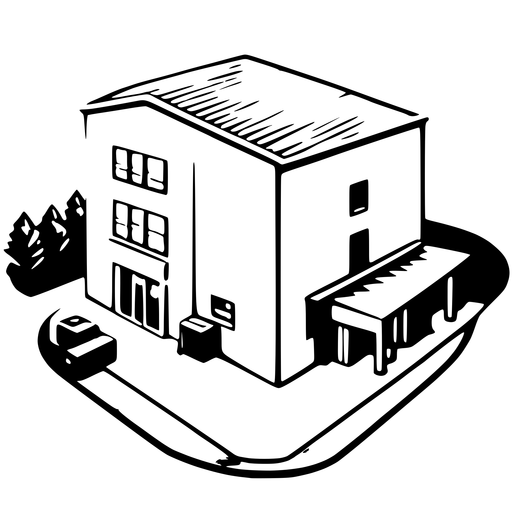 AI-generated SVG of a birdview warehouse