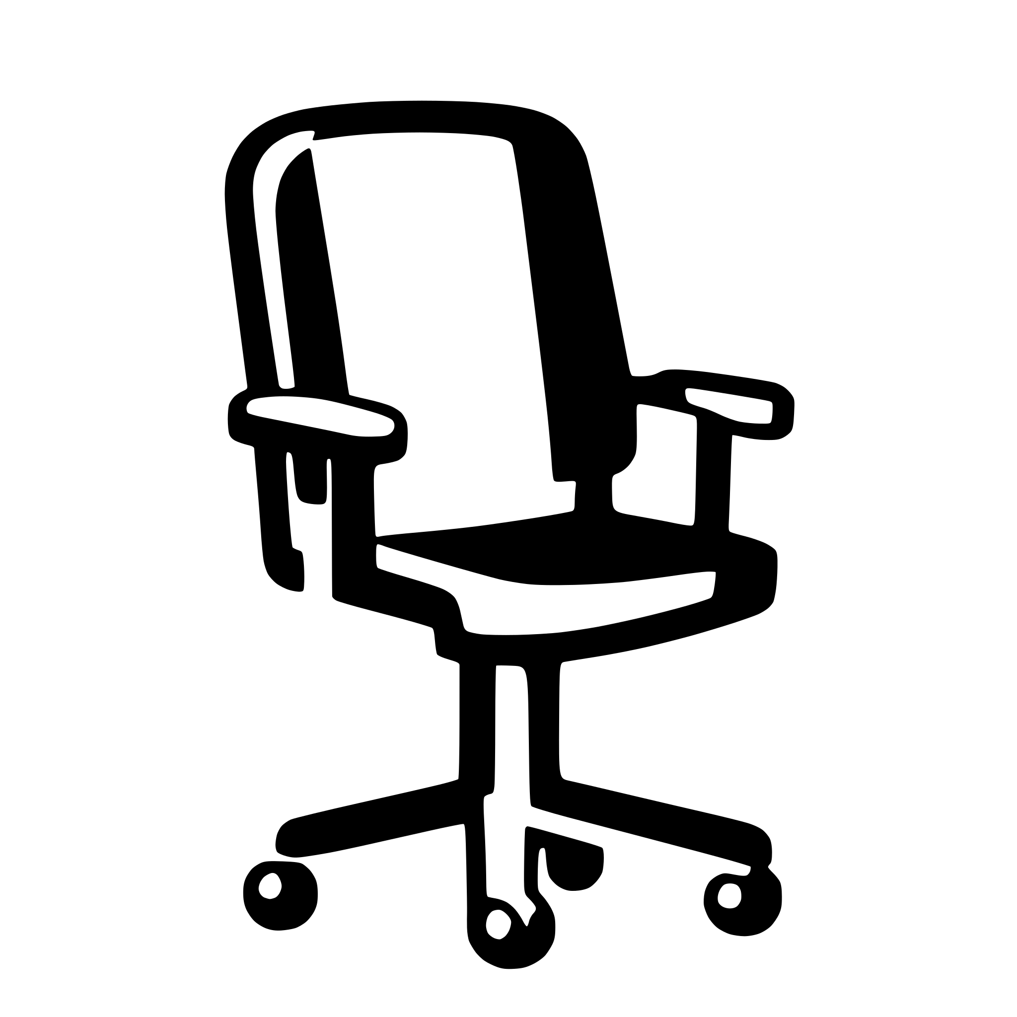 AI-generated SVG of a a computer chair icon. Straight top projection. Minimum lines, schematic