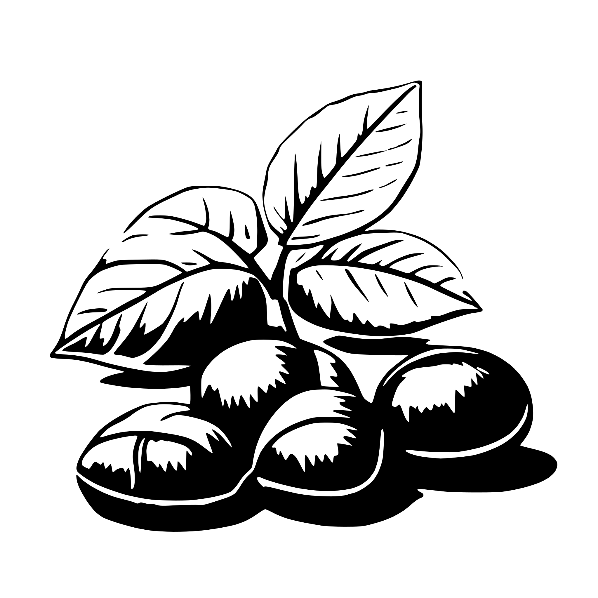 AI-generated SVG of 'chestnut with leave'