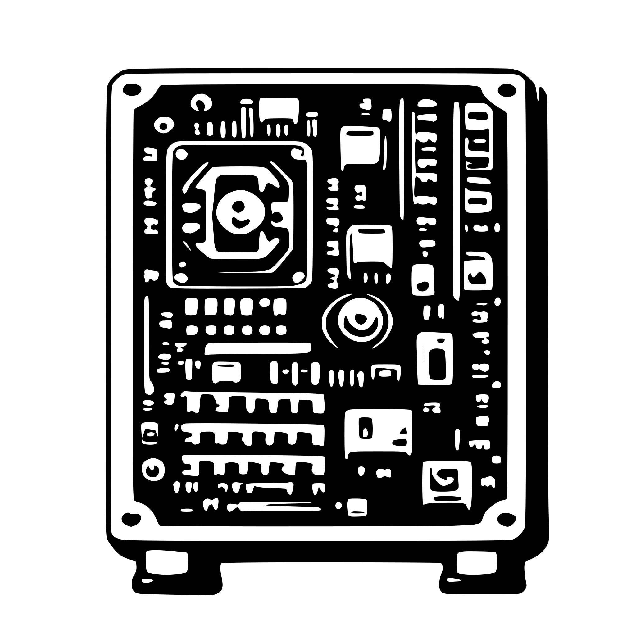 AI-generated SVG of a computer motherboard with a lock put on it nostalgic