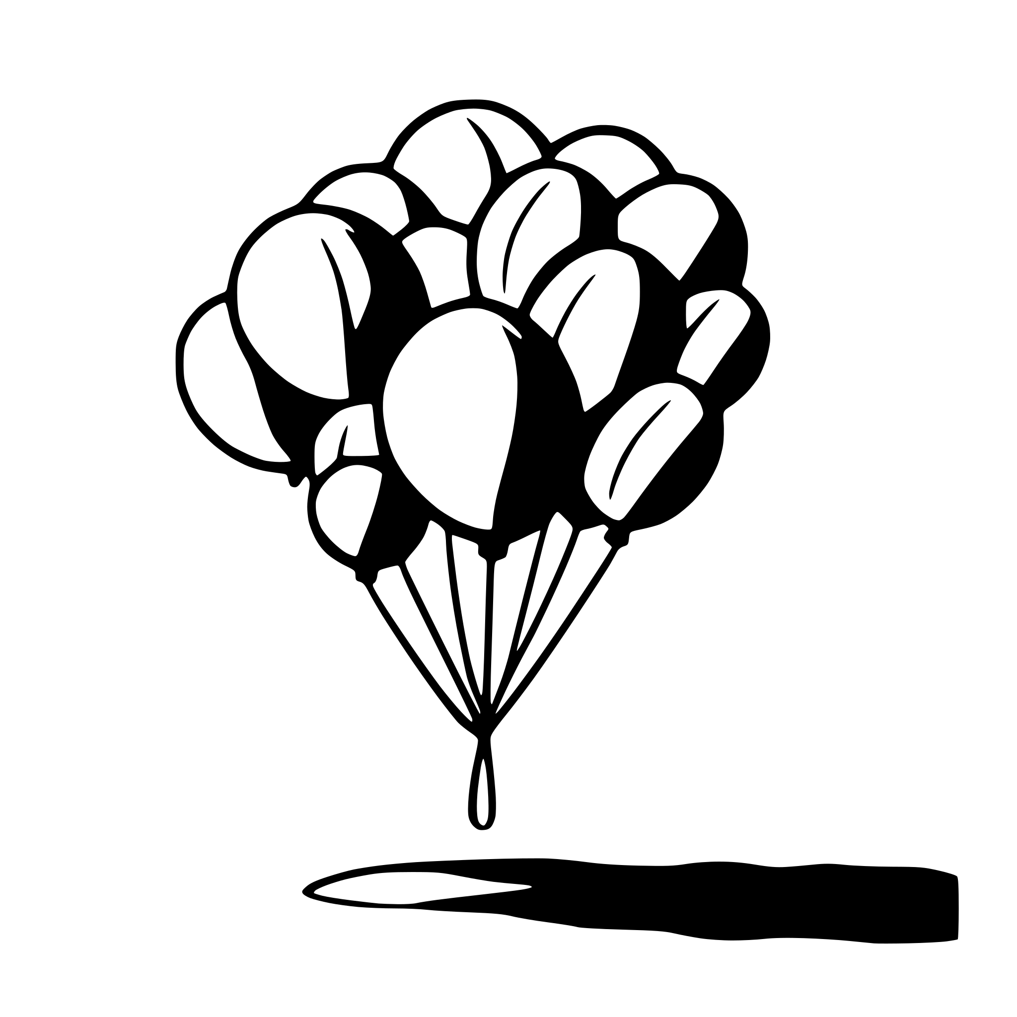 AI-generated SVG of 'a horizontal rule shaped as a balloon girland 200 px wide and 20 px high'