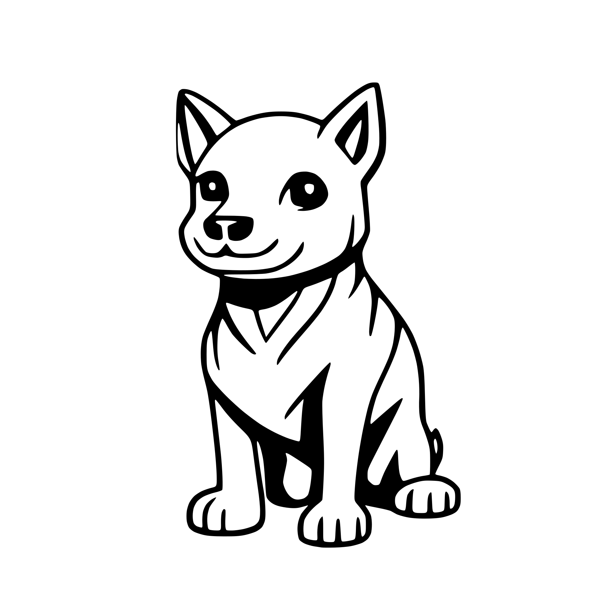 AI-generated SVG of 'bulterier outline dog'