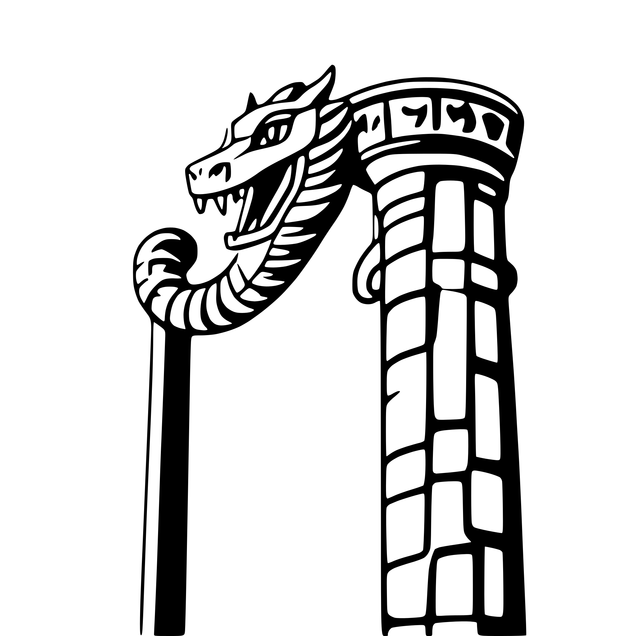 AI-generated SVG of a dragon coiled around pillar