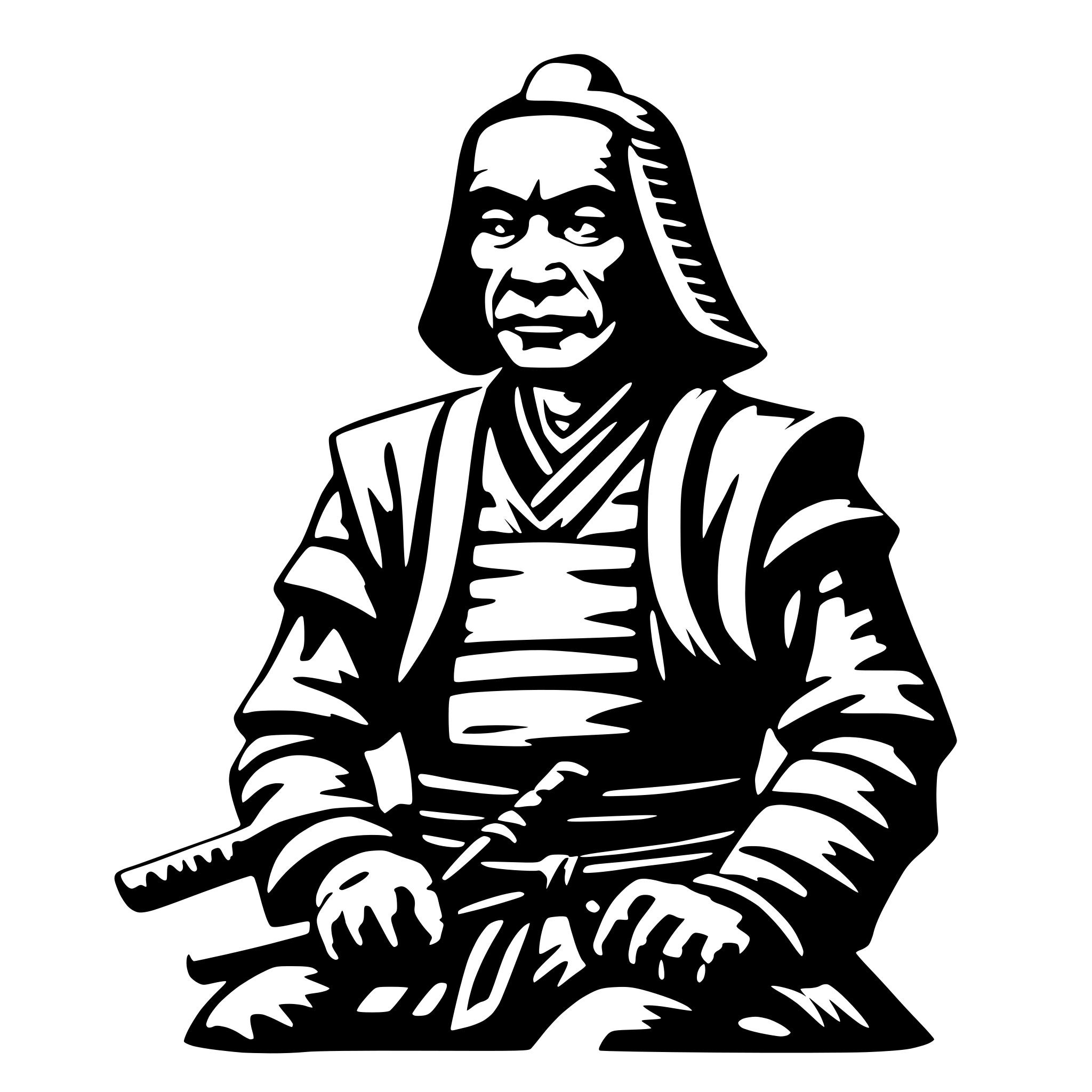 AI-generated SVG of a old samurai