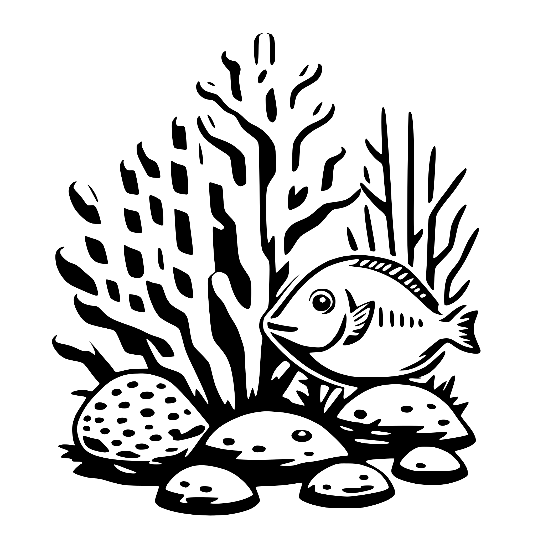 AI-generated SVG of 'coral and fish'