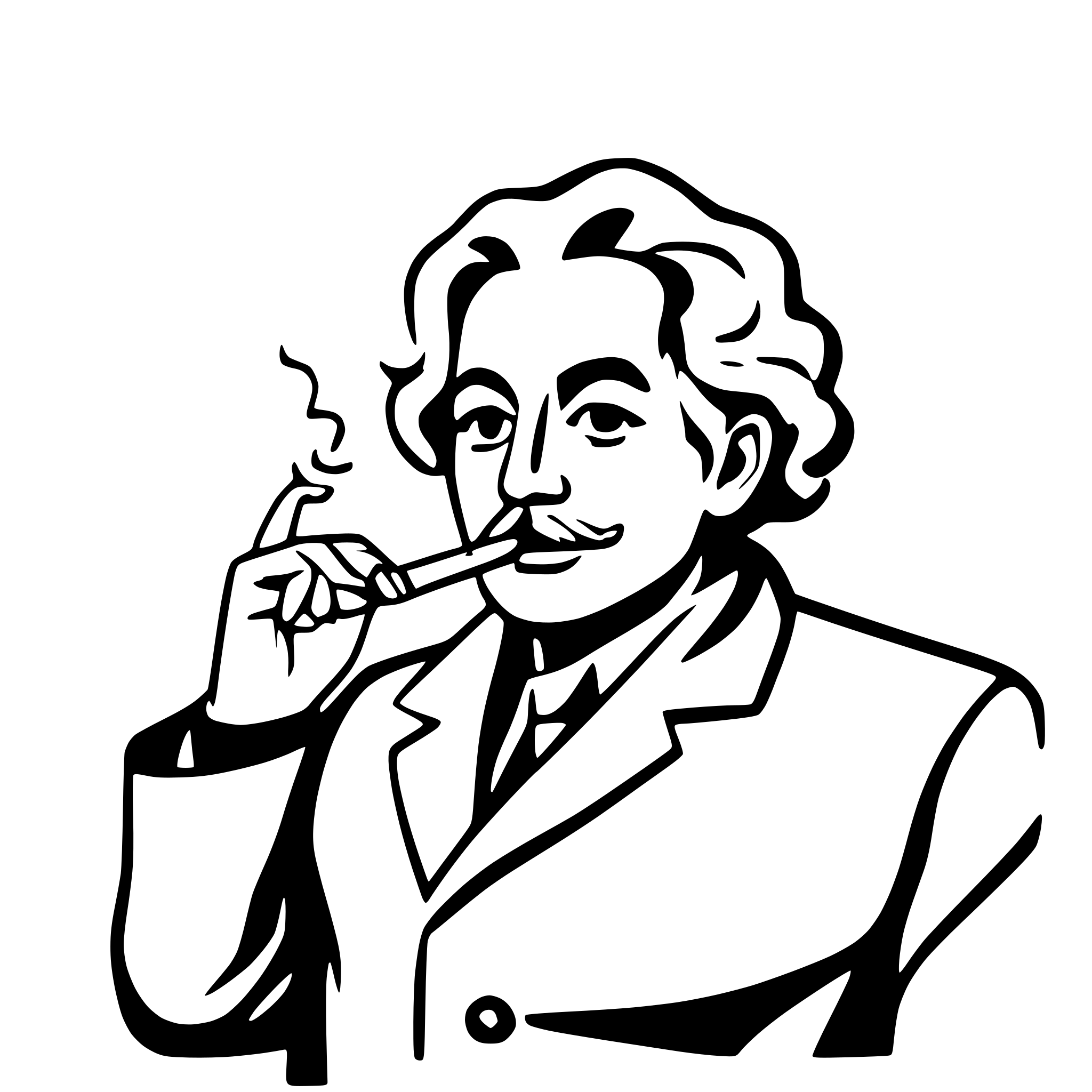 AI-generated SVG of 'Albert Einstein smoking cigar'