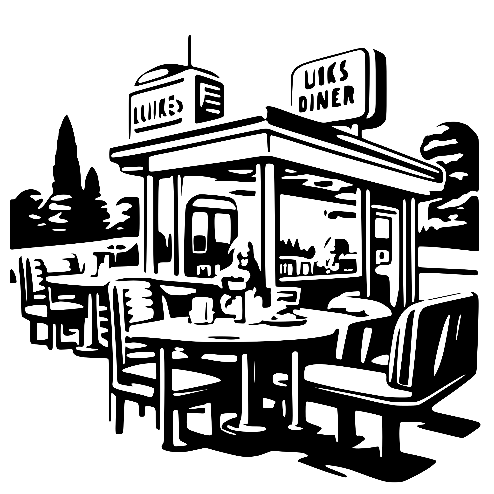 AI-generated SVG of a Lukes diner