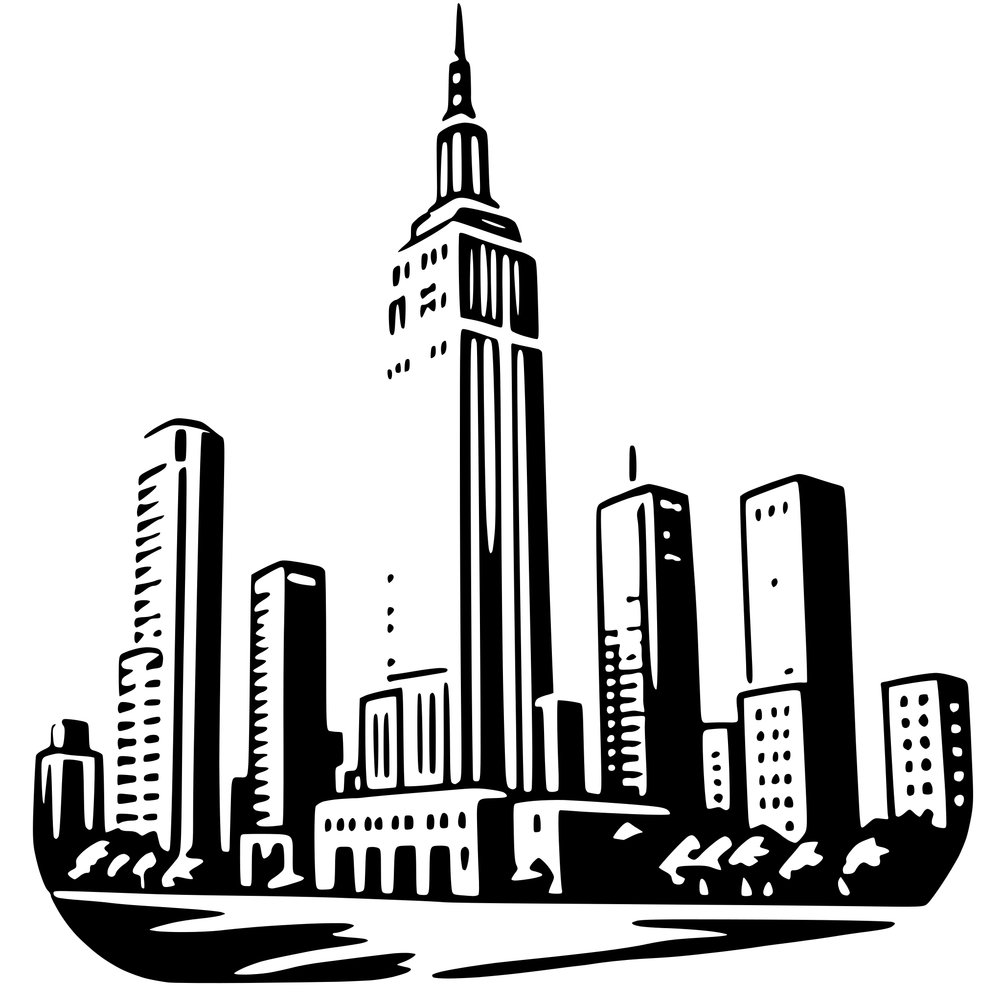 AI-generated SVG of a empire state building