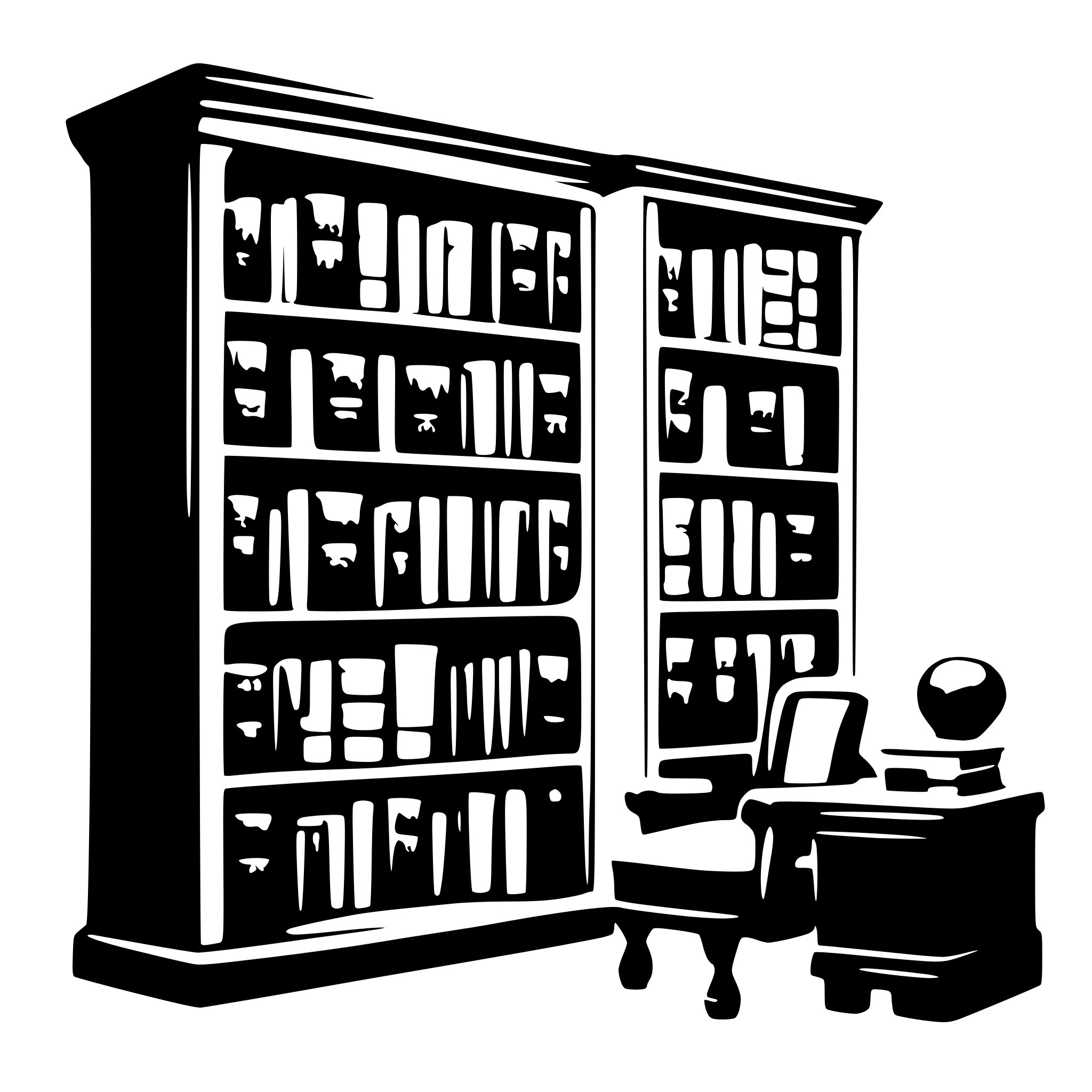AI-generated SVG of 'the stygian library'