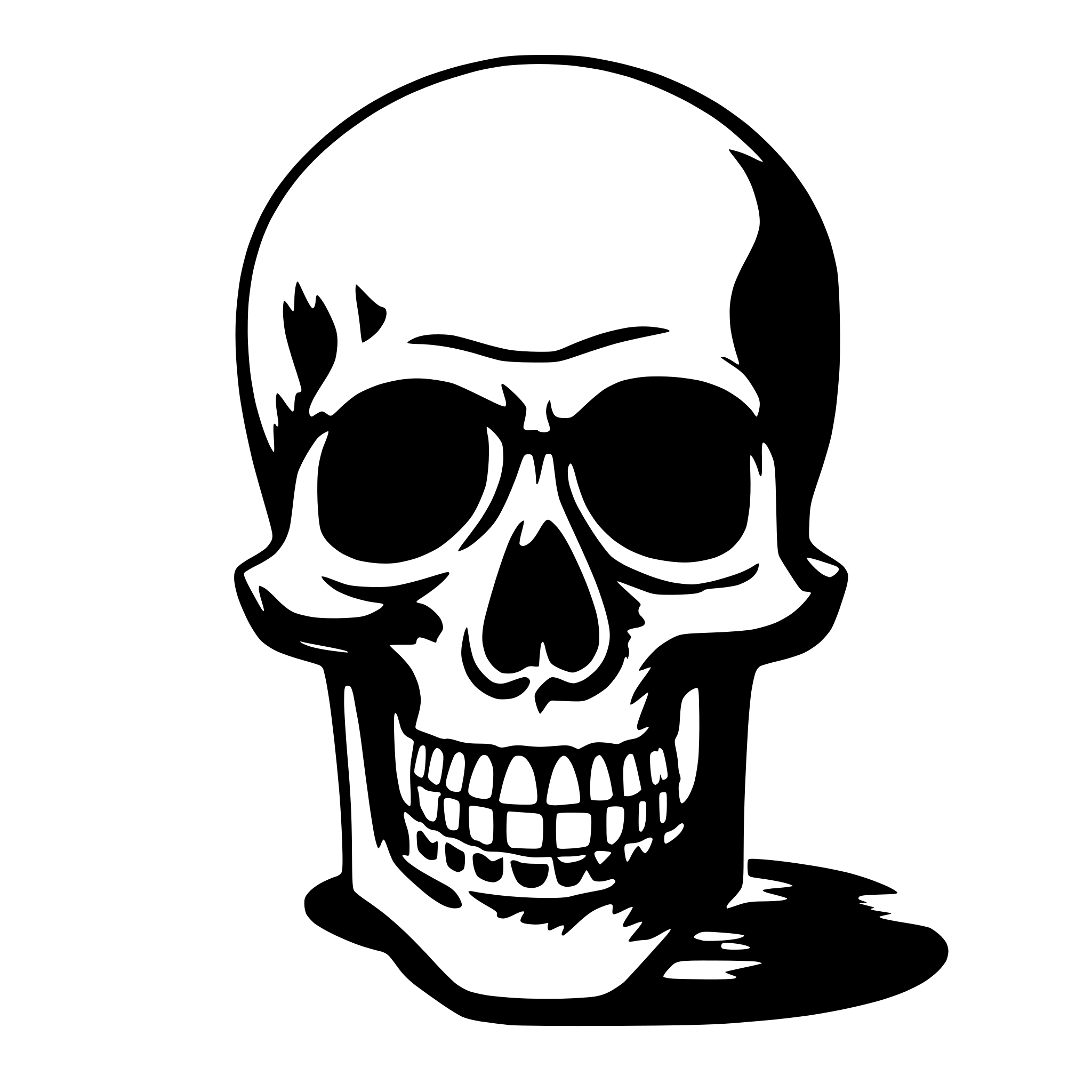 AI-generated SVG of 'a skull with cylinder'