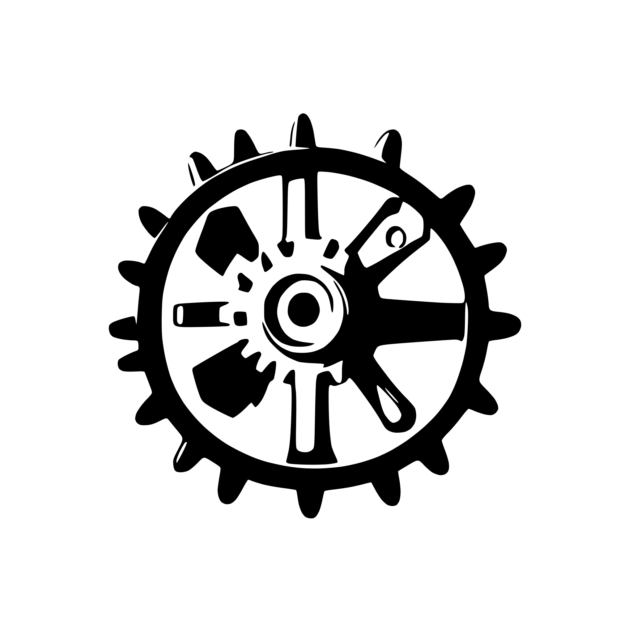 AI-generated SVG of a steampunk cog silhouette single cog only