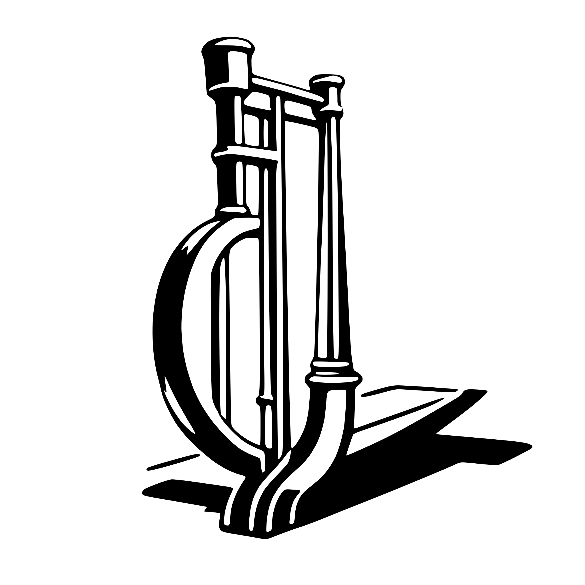 The SVG shows a stylized, black and white vector graphic of a piece of furniture, which appears to be a chair or a stool. The main objects are the vertical support structure, which includes two vertical posts connected by a horizontal bar, and a circular seat or platform. The design is simple and geometric, with no additional decorative elements. The interaction between the objects is straightforward, with the vertical posts providing support and the horizontal bar connecting them, while the circular seat or platform is attached to the vertical posts, likely for seating or standing purposes. 